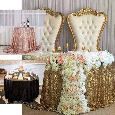 120 Inch Sequin Round Tablecloth - Premium Quality Big Payette White for Wedding, Birthday, Christmas Party & Hall Decoration | Elegant Dining & Event Table Cover