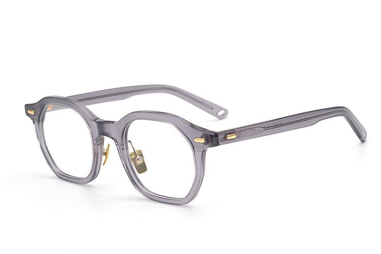 CCspace Unisex Full Rim Irregular Square Acetate Eyeglasses 53311 - Trendy Retro Frame for Men & Women - Perfect for Reading, Work, and Fashion Accessories