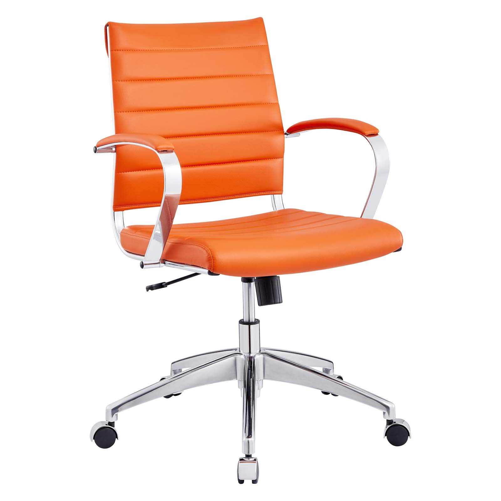 Modway Jive Mid Back Office Chair - Ergonomic Mesh Desk Chair with Adjustable Height & Tilt, Orange - Perfect for Home Office, Gaming & Workspace Comfort