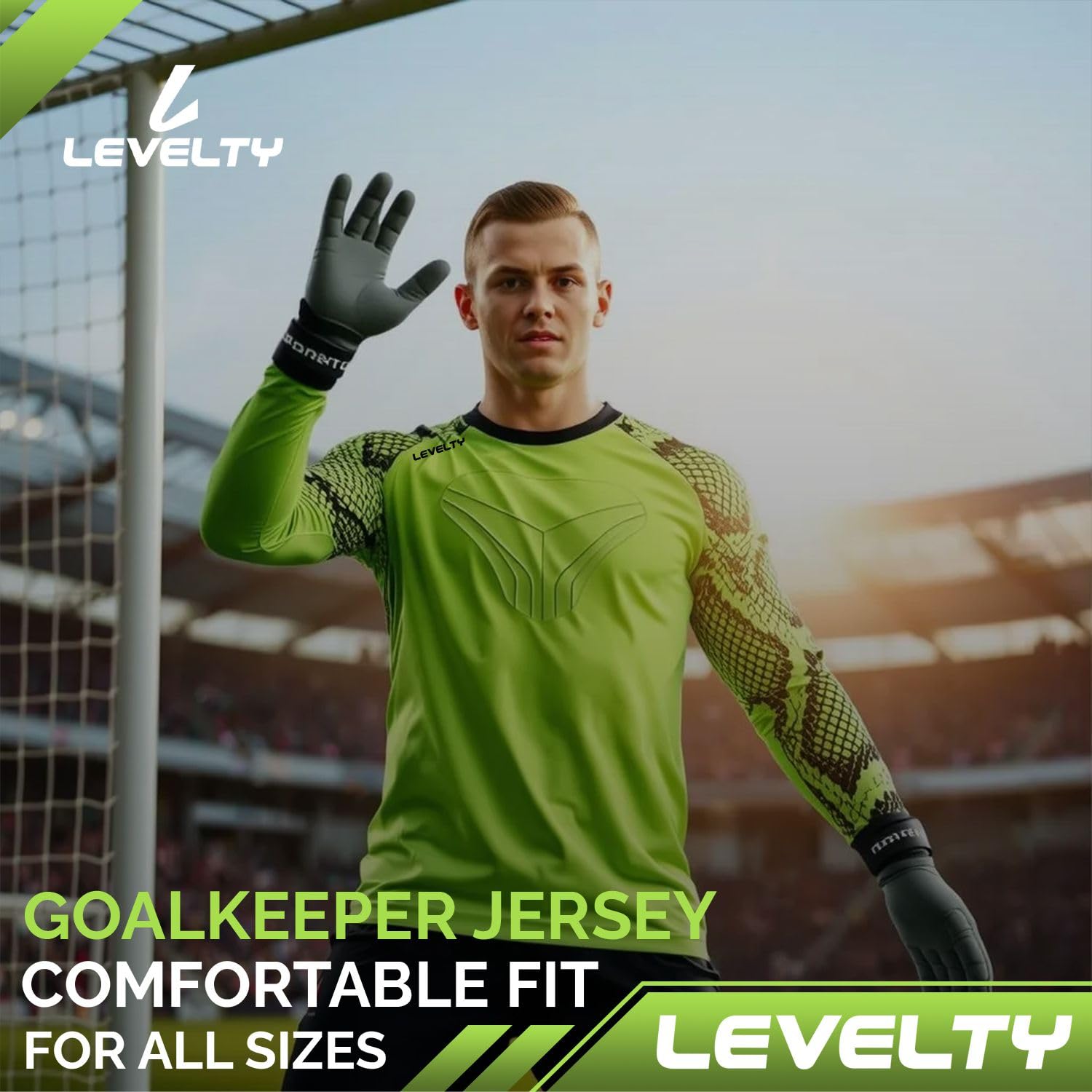 Premium Multi-Padded Goalkeeper Jersey for Adults & Kids - Long Sleeve Breathable Football Shirt for Soccer Goalies - Perfect for Training, Matches, and Professional Games