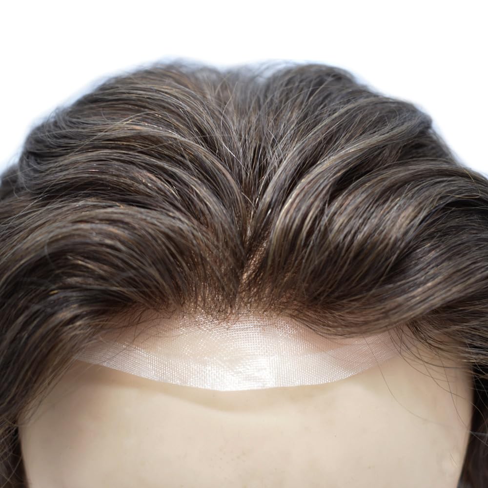 Premium 8x10 Human Hair Toupee for Men - Fine Welded Lace Hair System, 80% Light Density, #2 Darkest Brown - Natural Looking Hair Replacement for Thinning Hair & Baldness (Perfect for Daily Wear, Special Occasions & Confidence Boost)