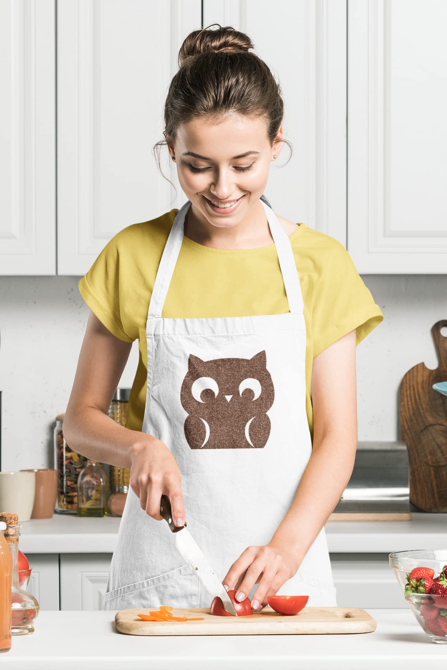 Owl Iron On Decal - Brown Glitter DIY Applique for T-Shirts, Hats & Fabric - Creepy Critter Design - Quick 5 Minute Transfer - Perfect for Halloween Costumes, DIY Crafts & Custom Apparel