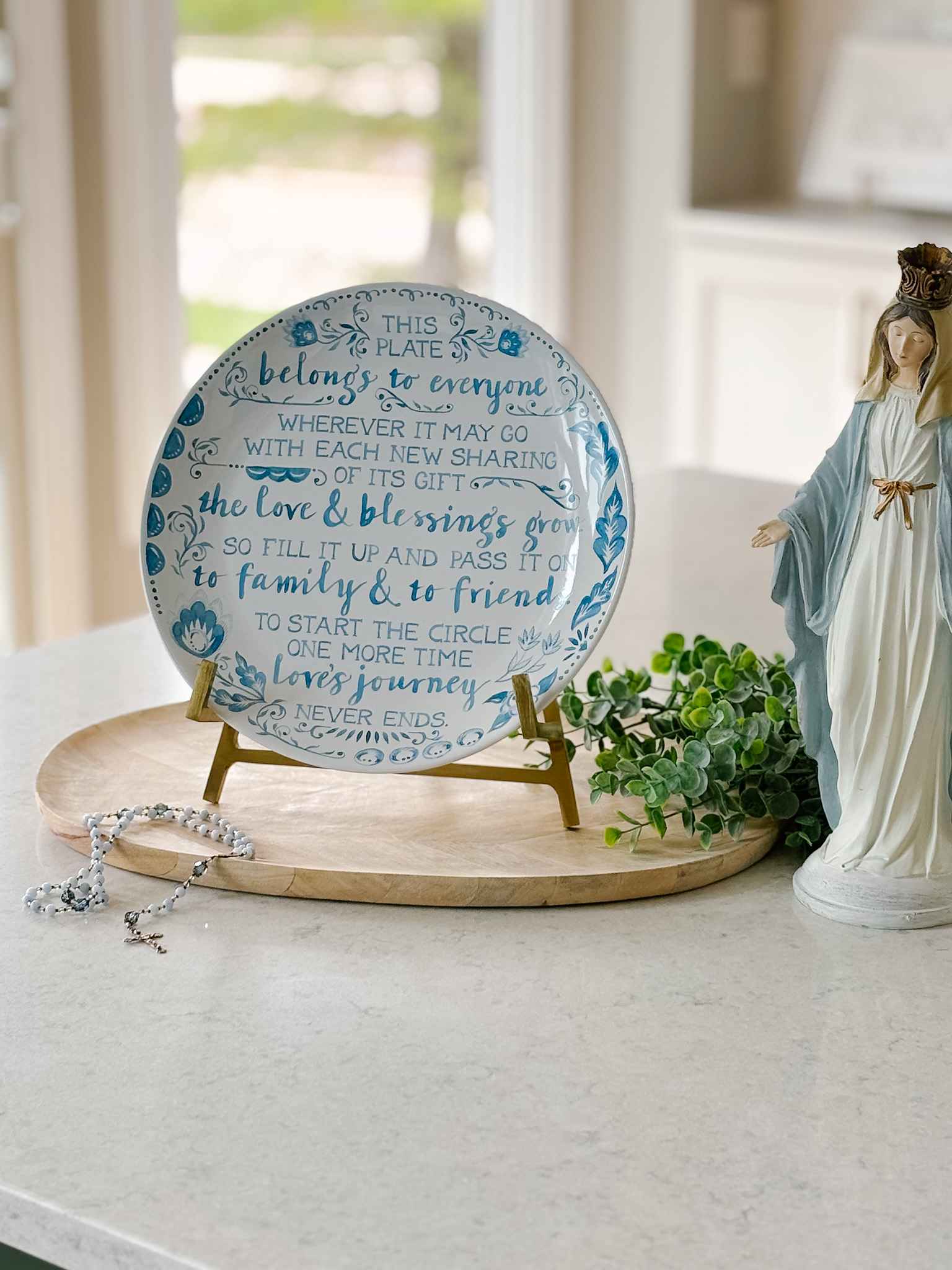 Blessing Plate - Elegant Decorative Ceramic Plate for Home Decor, Wedding Gift, or Wall Art | Perfect for Dining, Display, and Special Occasions
