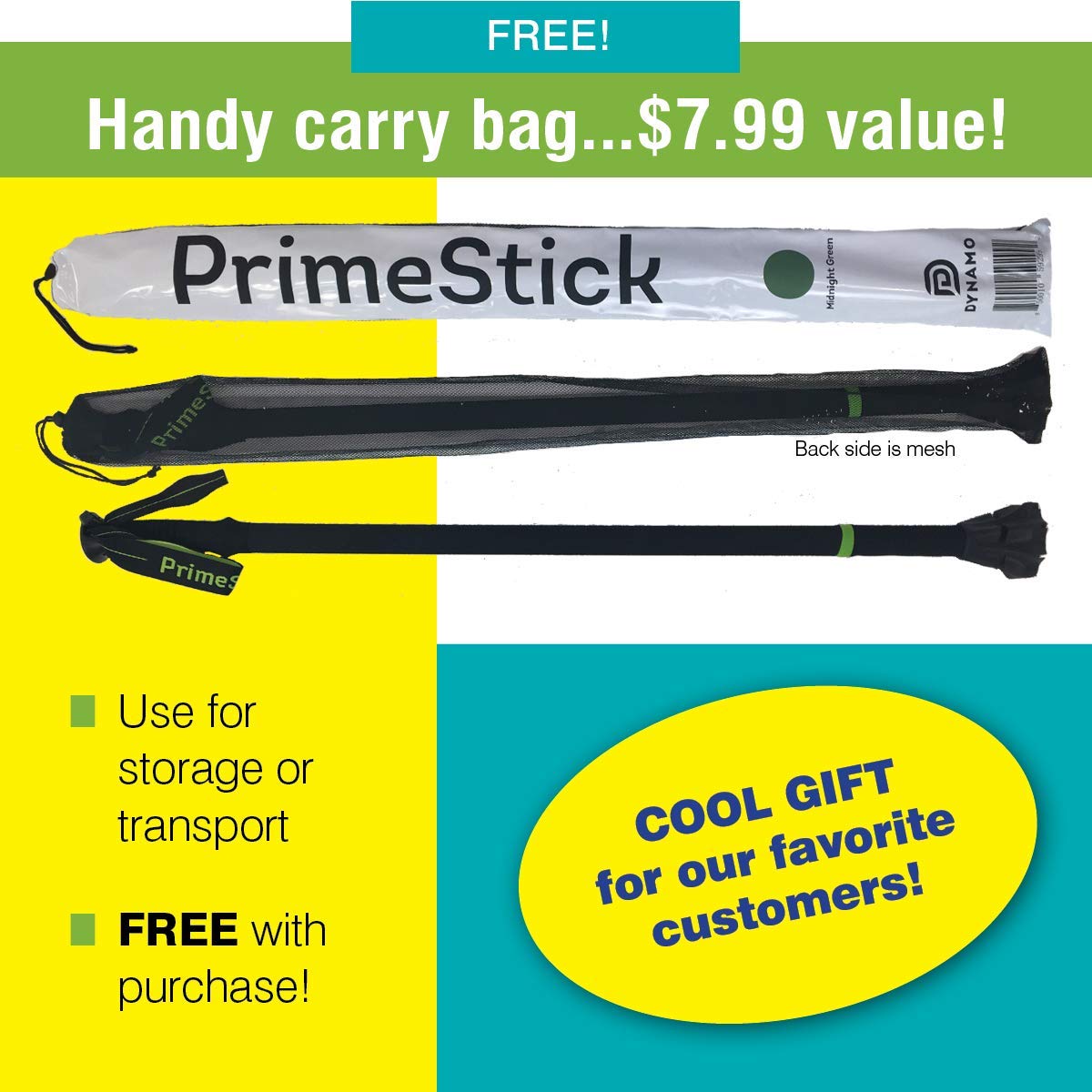 Dynamo Prime Stick - 3-in-1 Adjustable Walking Cane with Foam Grip | Trekking Pole & Posture Support Cane | Lightweight Stability Stick for Hiking, Elderly Support & Outdoor Activities