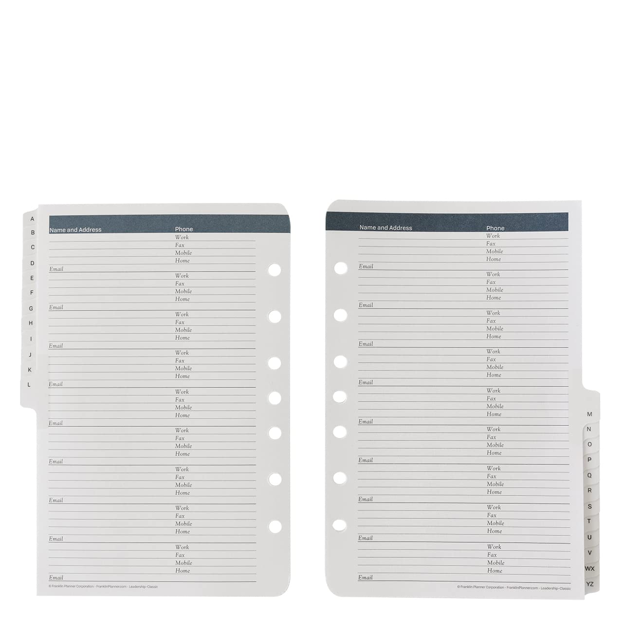 FranklinCovey Leadership Address-Phone Tabs (Classic) - Premium Organizer for Business Professionals | Perfect for Office, Home & Travel Use