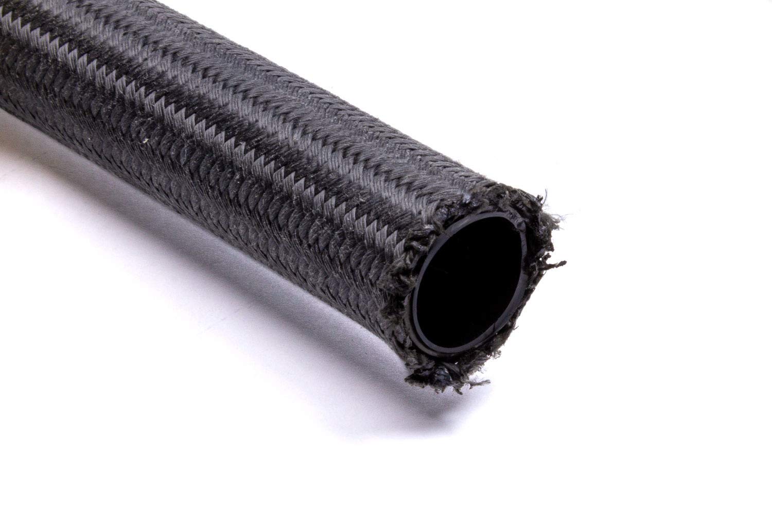Fragola 6AN 10ft Braided PTFE Fire Retardant Fuel Hose - High Performance Black Hose for Automotive, Racing, and Marine Applications