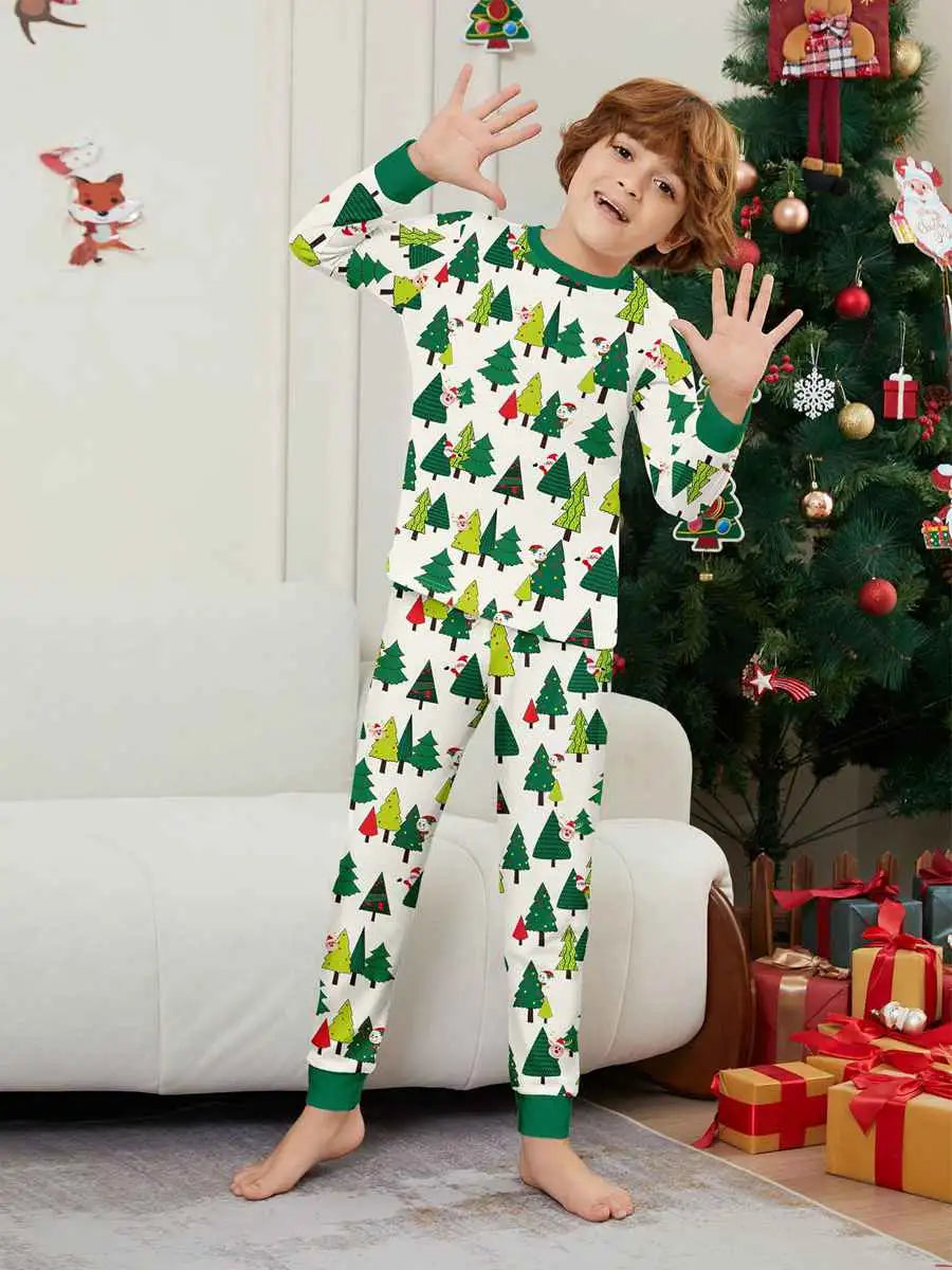 Christmas Tree Matching Family Christmas Pajamas Set - Cozy Holiday Pjs for Family Photos & Festive Gatherings