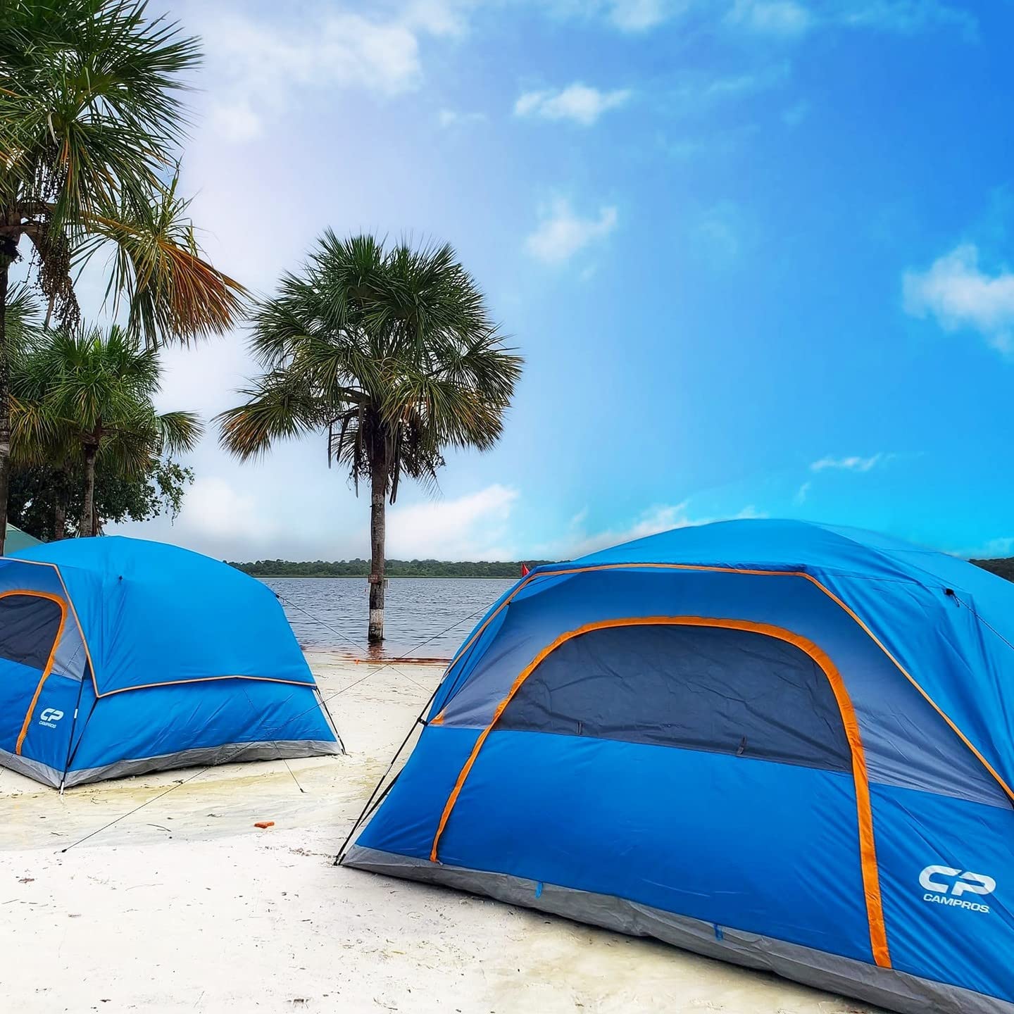 CAMPROS CP Tent - 3/4/6/8 Person Waterproof Camping Tent with Rainfly, Windproof Family Dome Tent, Large Mesh Windows & Wide Door for Easy Setup | Portable with Carry Bag | Perfect for Family Camping, Hiking & Outdoor Adventures