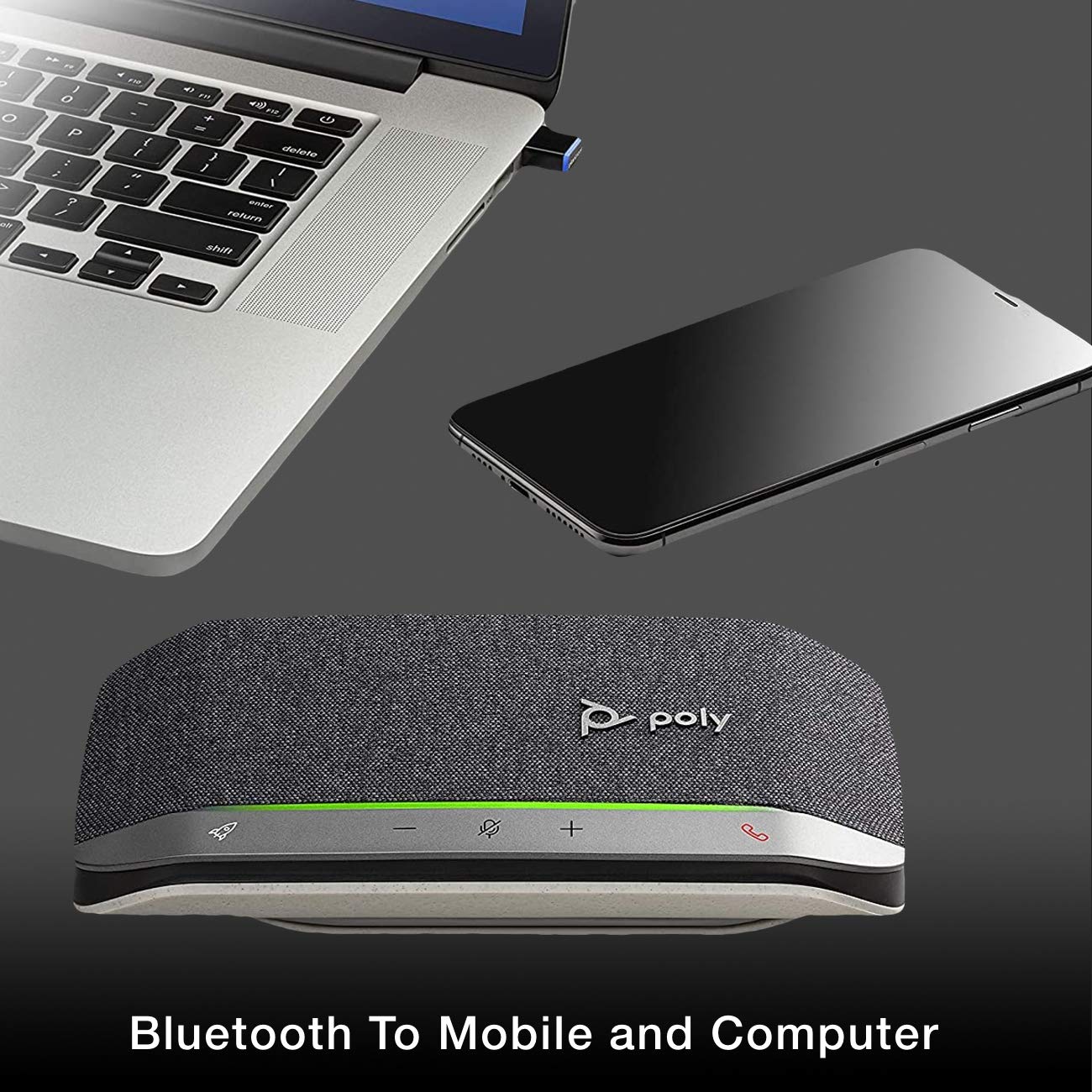 GTW Bundle with Poly SYNC 20+ USB-C Bluetooth Speakerphone - Wireless Conference Speaker with Dongle & Charger for Zoom, Webex, Google Meet, Microsoft Teams - Perfect for Home Office, Remote Work, Online Classes & Video Conferencing