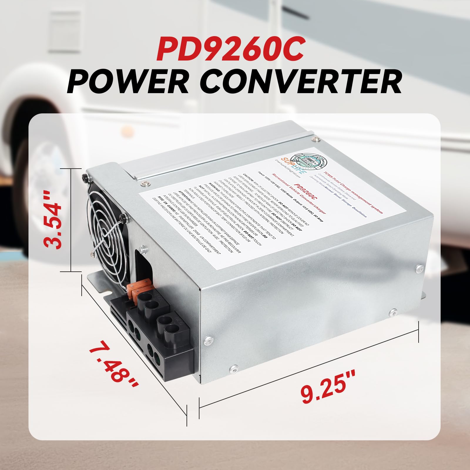 60 Amp RV Power Converter - Compatible with PD9260C, PD9260CV & PD9200 Series | 4-Stage Smart Charger for Lead Acid Batteries | Intelligent Cooling Fan | Perfect for RV, Camper & Travel Trailer Power Conversion
