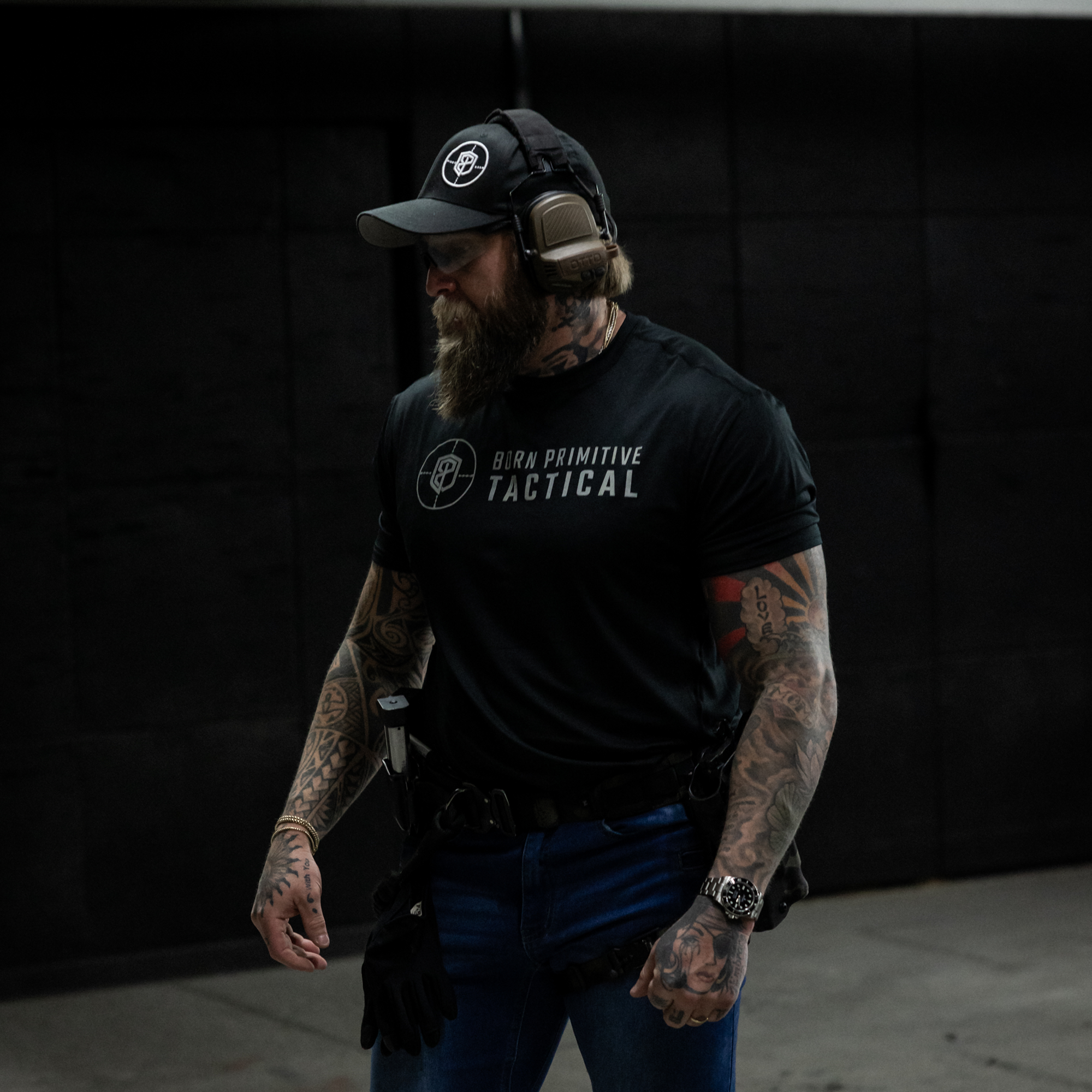 Tactical Brand T-Shirt for Men - Black Cotton Military Style Tee | Comfortable & Durable for Outdoor, Workout & Everyday Wear