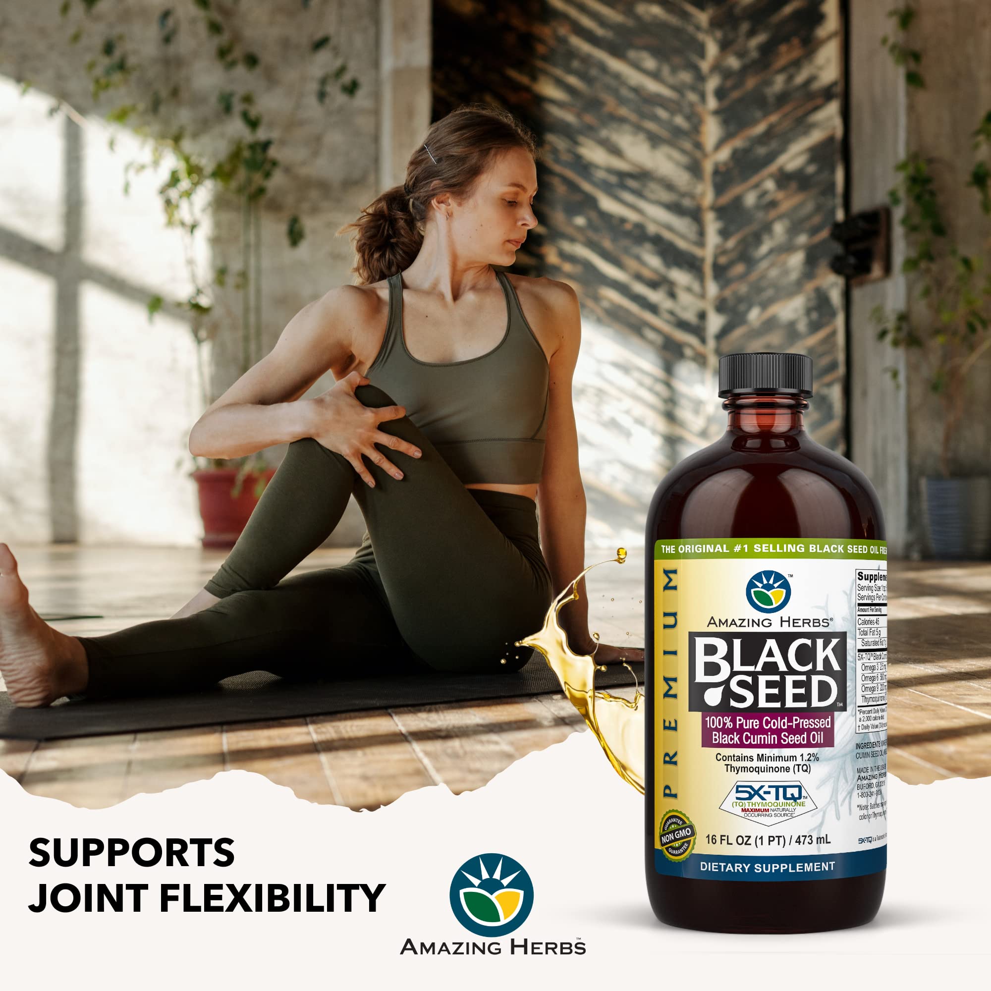 Premium Black Seed Oil - Cold Pressed Nigella Sativa for Digestive Health, Immune Support & Brain Function | Gluten Free, Non-GMO | 16 Fl Oz (Pack of 2) | Perfect for Daily Wellness & Natural Remedies