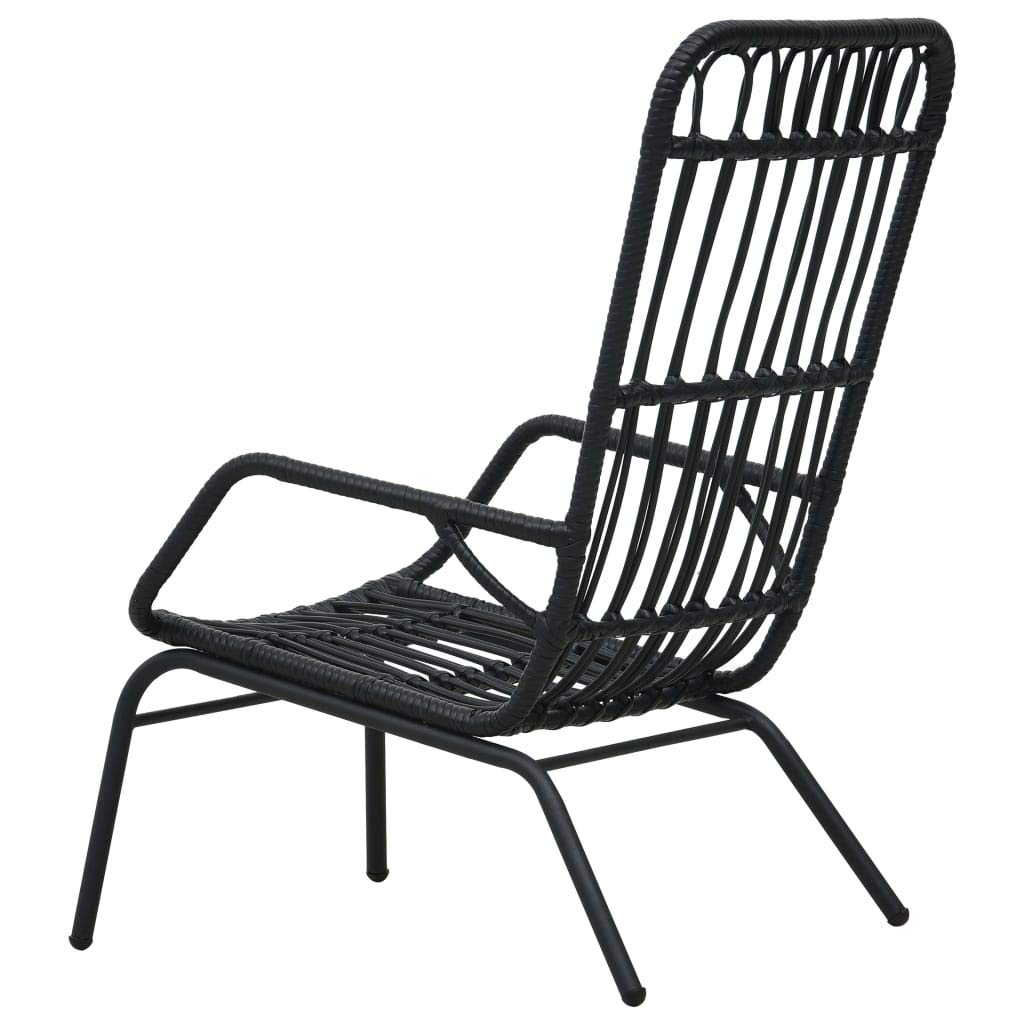 Premium FAMIROSA Outdoor Garden Chair - Black Poly Rattan Patio Furniture for Backyard, Poolside, and Balcony Relaxation