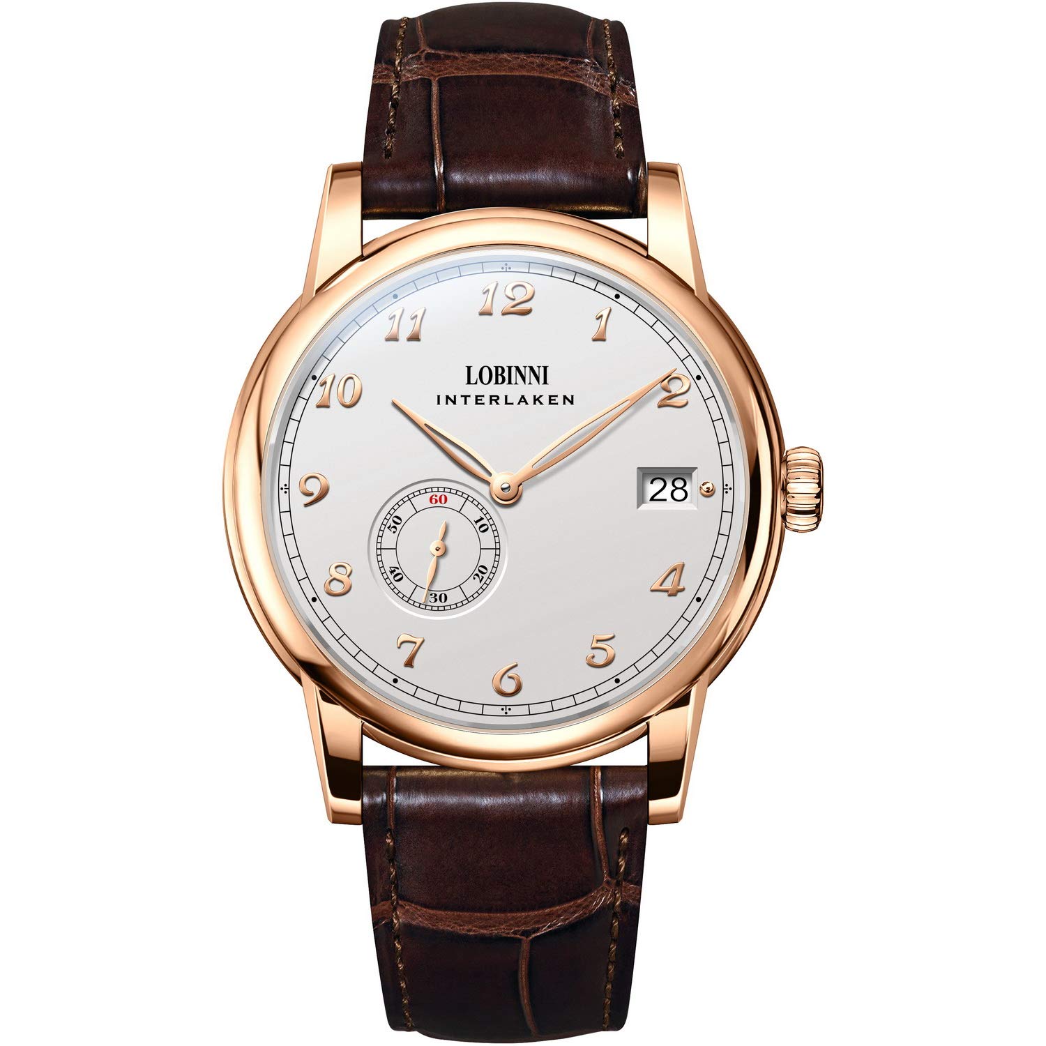 LOBINNI 1888 Men's Automatic Dress Watch - Japan Miyota Movement, 316L Stainless Steel Case, Genuine Leather Band, Sapphire Crystal | Perfect for Business, Formal Events & Everyday Wear