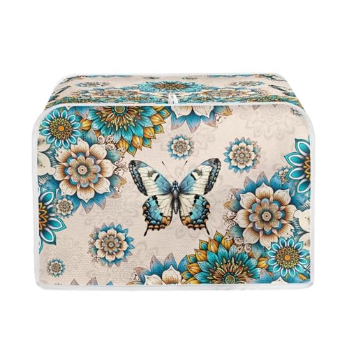Boho Mandala Flower Butterfly-Blue