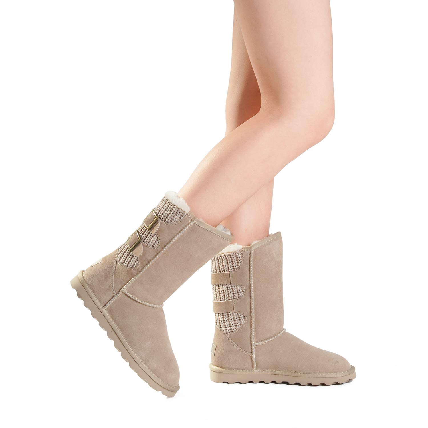 DREAM PAIRS Women's Winter Snow Boots Mid Calf Warm Fuzzy Lined Buckle Booties for Cold Weather - Perfect for Snowy Days, Outdoor Activities & Casual Winter Fashion