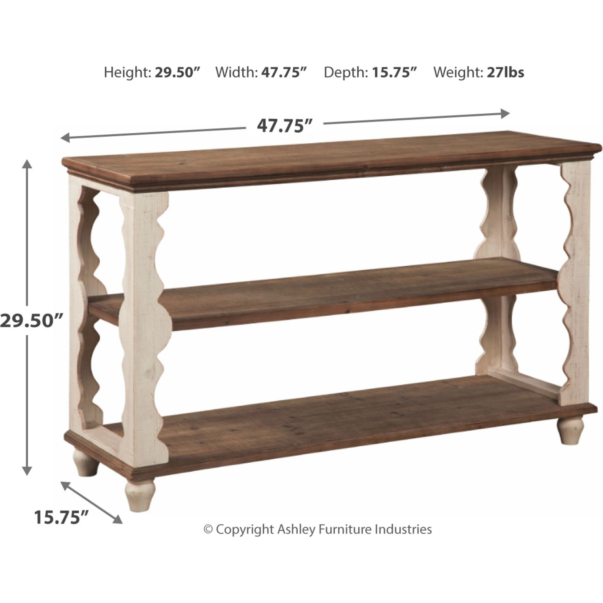 Alwyndale Accent Table - Antique White & Brown Finish - Perfect for Living Room, Bedroom, or Entryway Decor