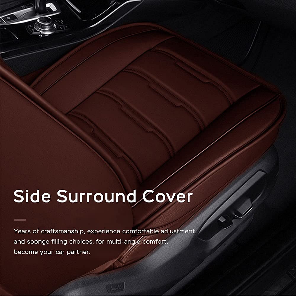 Luxury PU Leather Front & Rear Seat Covers for Dodge 300 & 300C - Comfortable, Durable & Wear-Resistant Brown Car Seat Protectors for Enhanced Driving Experience