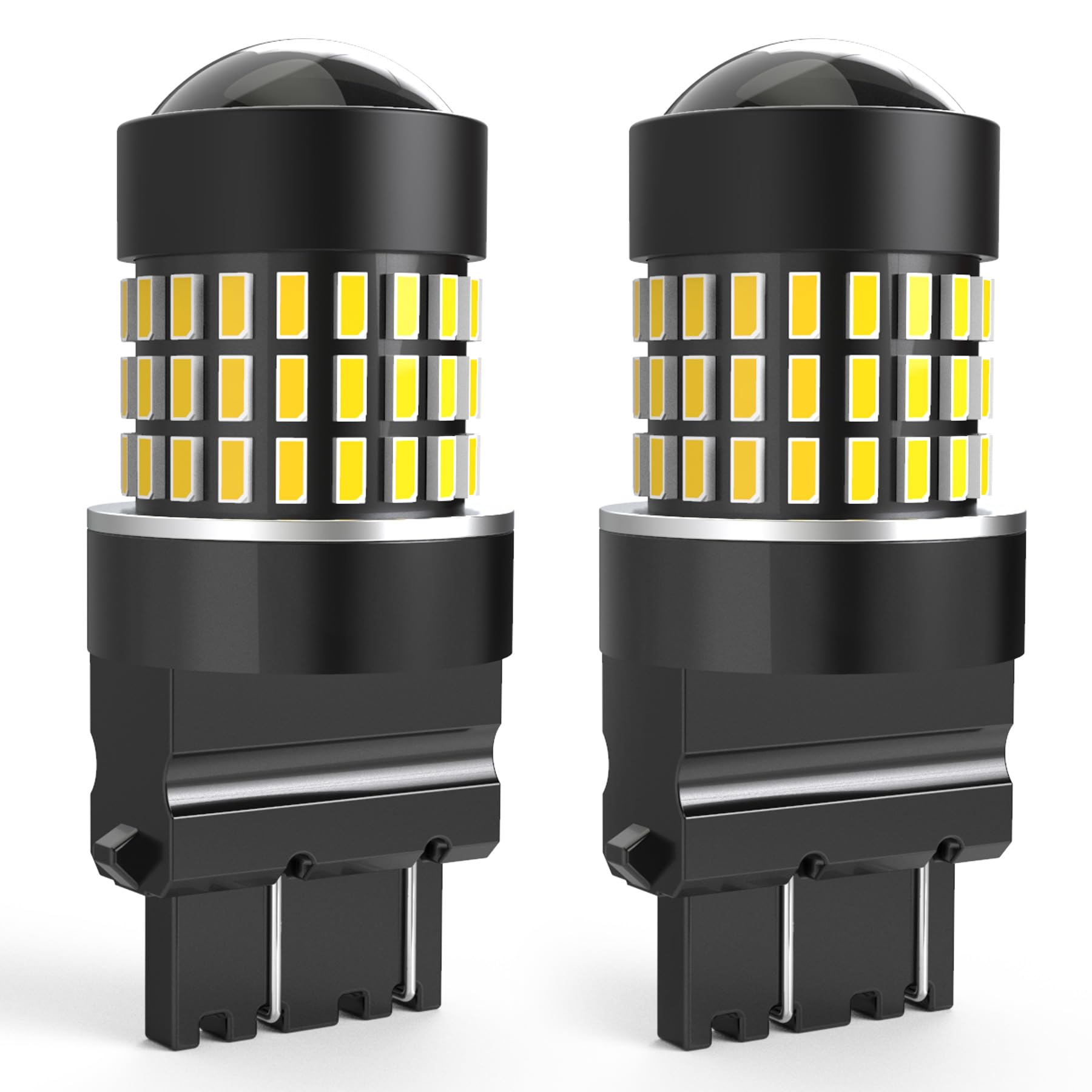 3157 3156 3057 4157 LED Bulbs - Xenon White 1800LM Super Bright 3014 SMD Chipsets with Projector Lens | Reverse Lights, Brake Lights, Tail Lights for Cars, Trucks, SUVs | 12-24V DC (2-Pack) - Perfect for Night Driving & Enhanced Safety