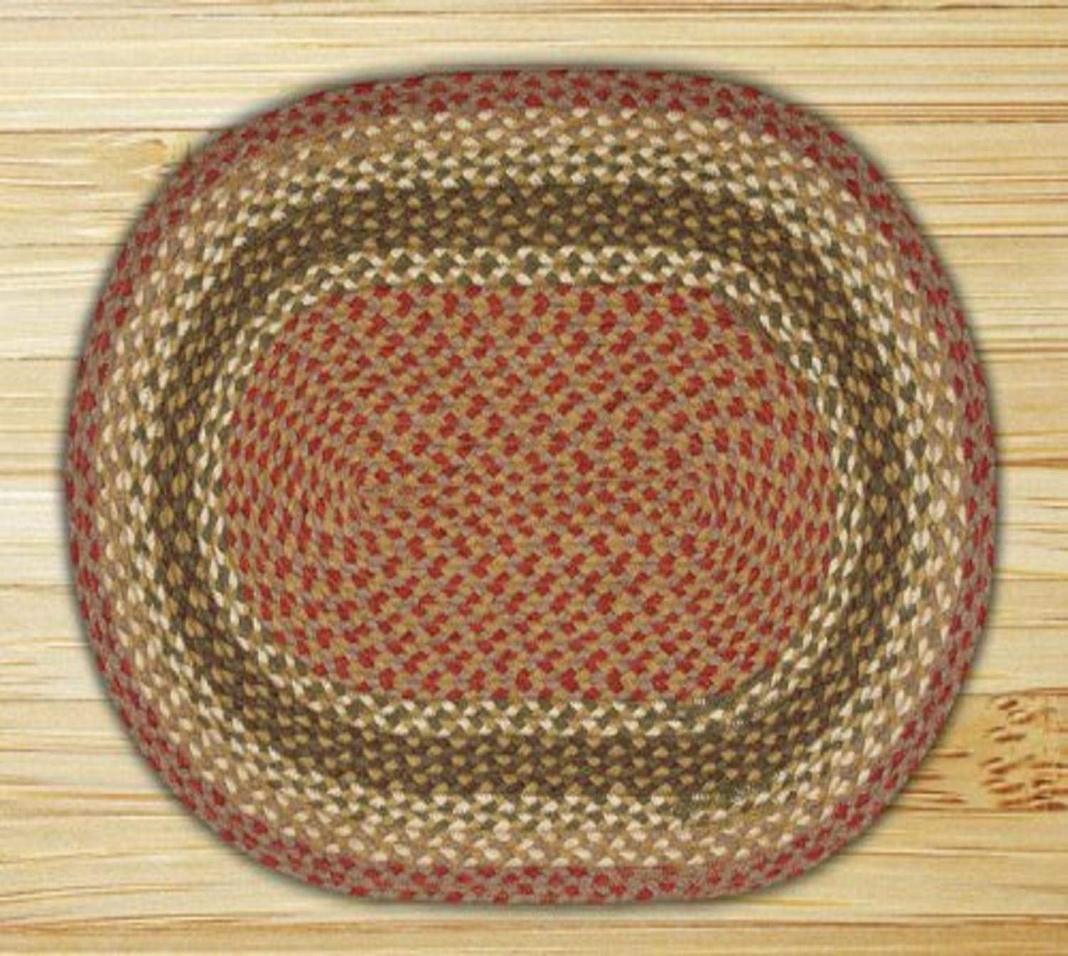 Premium Earth Rugs Handmade Oval Area Rug 4' x 6' - Soft Olive/Burgundy/Gray Bohemian Design for Living Room, Bedroom & Nursery Decor