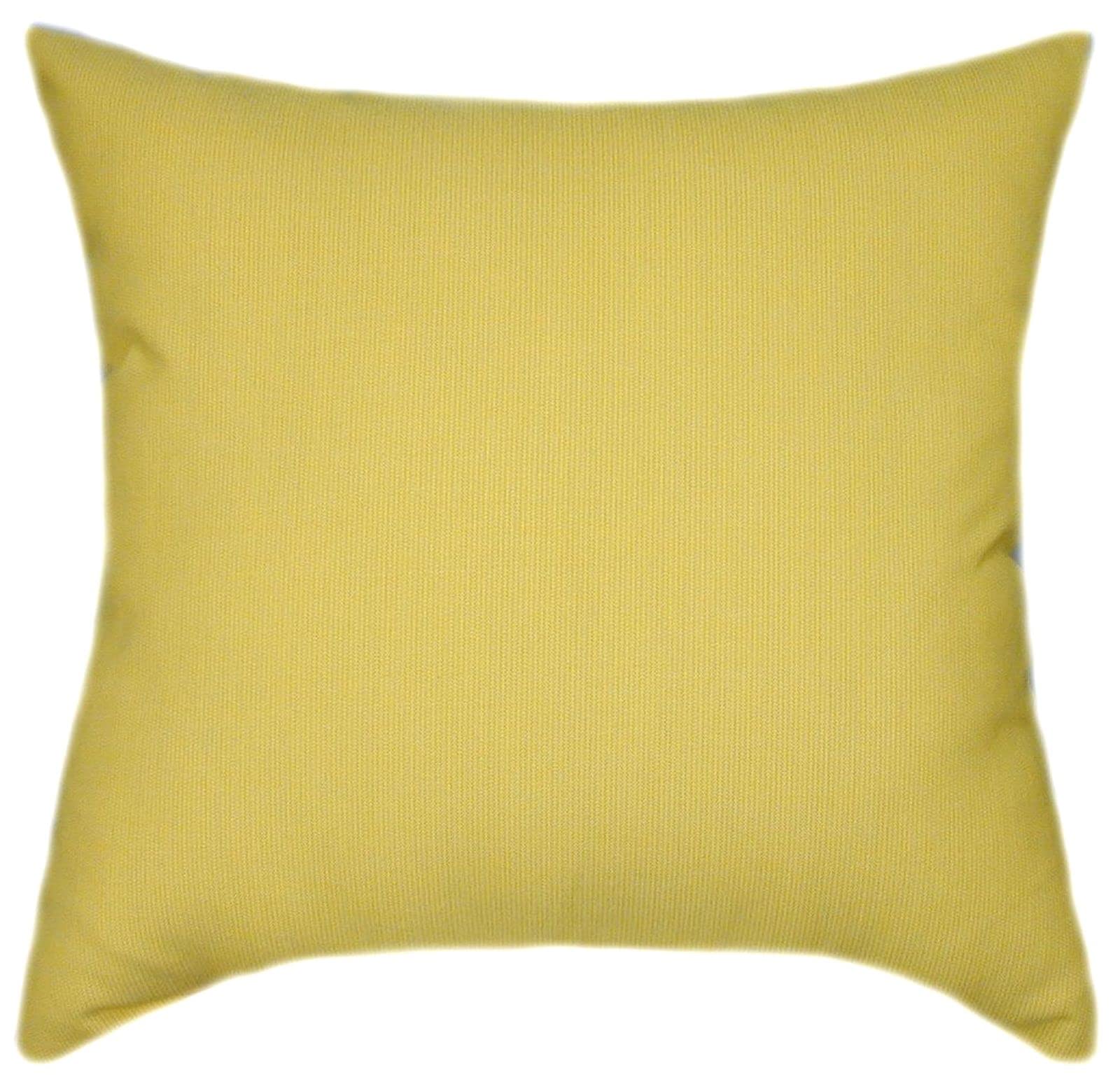 TPO Design Sunbrella® Spectrum Daffodil Indoor/Outdoor Patio Pillow 18x18 - Waterproof & UV Resistant Decorative Throw Pillow for Outdoor Furniture, Garden, Poolside & Porch Decor