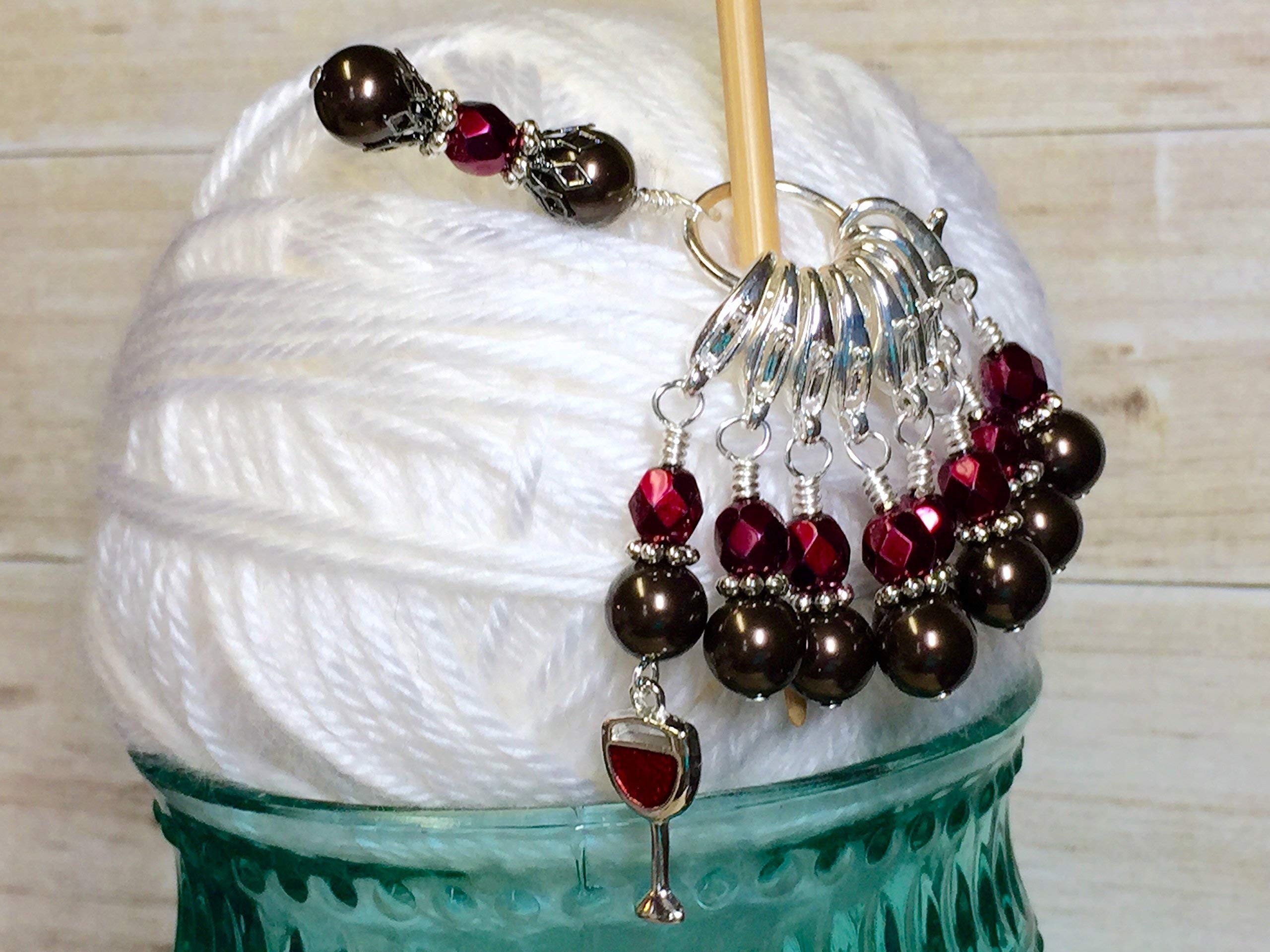 Premium Stitch Markers for Knitting & Crochet - Perfect Gift for Wine Lovers - Essential Tools for Yarn Crafts & DIY Projects