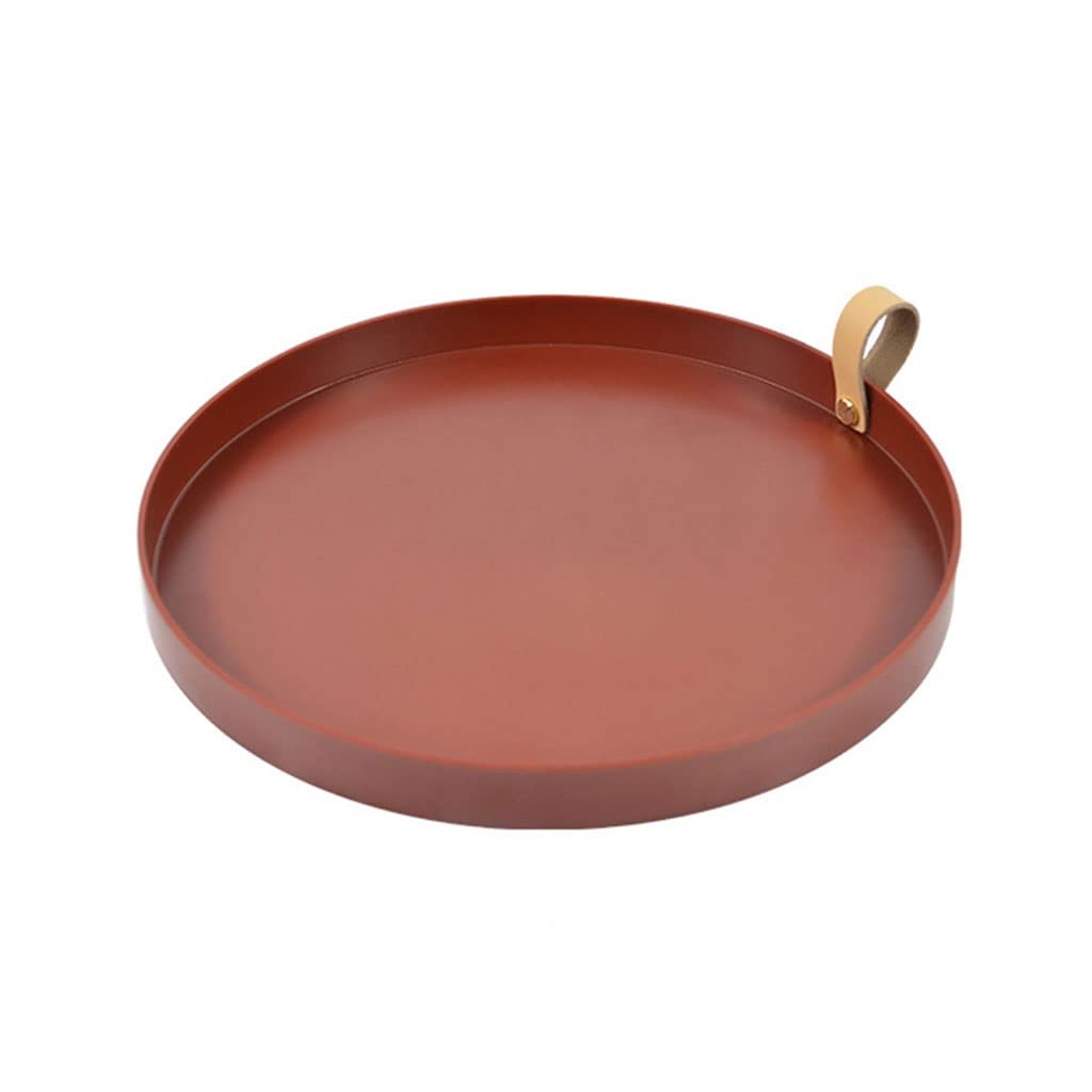 SEIJY Nordic Plastic Round Jewelry Tray - Desktop Storage Organizer with Handle for Jewelry, Snacks, Meals - Stylish Decor for Living Room, Kitchen & Office (Color: Emerald)