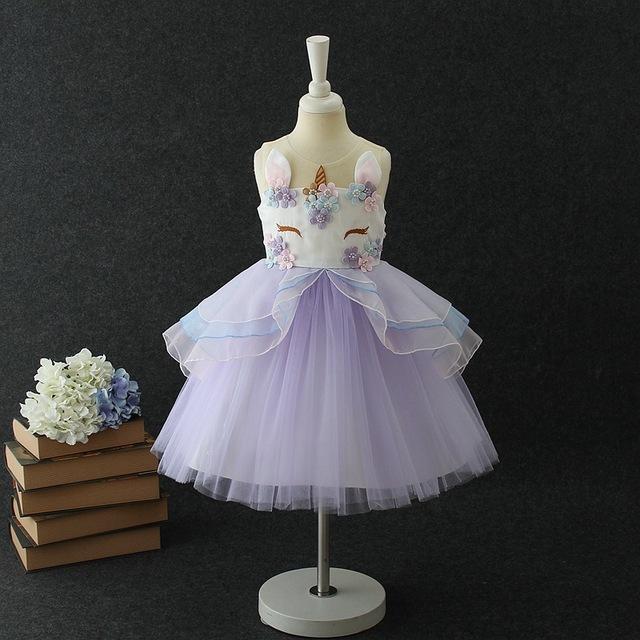 Unicorn Deluxe Party Dress for Girls - Sparkly Princess Costume with Tutu Skirt | Fast Shipping | Perfect for Birthday Parties, Halloween & Dress-Up Play