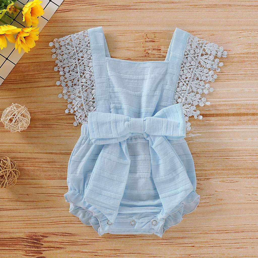 Newborn Baby Girl & Boy School Uniform Romper - Solid Color Lace Bow Bodysuit Outfit for Infants | Perfect for Photoshoots, Daycare & Special Occasions