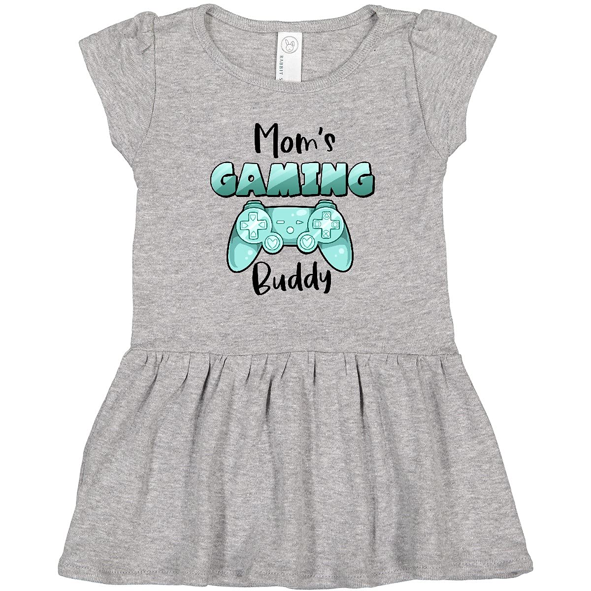 Inktastic Mom's Gaming Buddy - Aqua Controller Toddler Dress - Cute & Comfortable Gamer Outfit for Kids - Perfect for Playtime, Gaming Events & Casual Wear