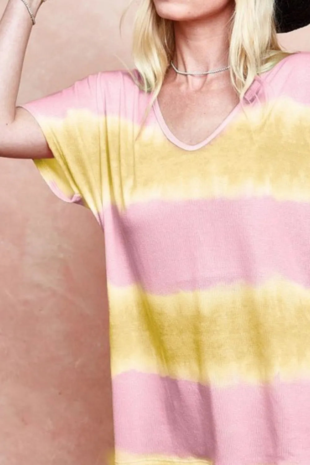 BiBi Tie-Dye Printed Hacci Knit Top for Women - Stylish Casual & Boho Chic Blouse for Summer Outfits, Beach Wear, and Music Festivals