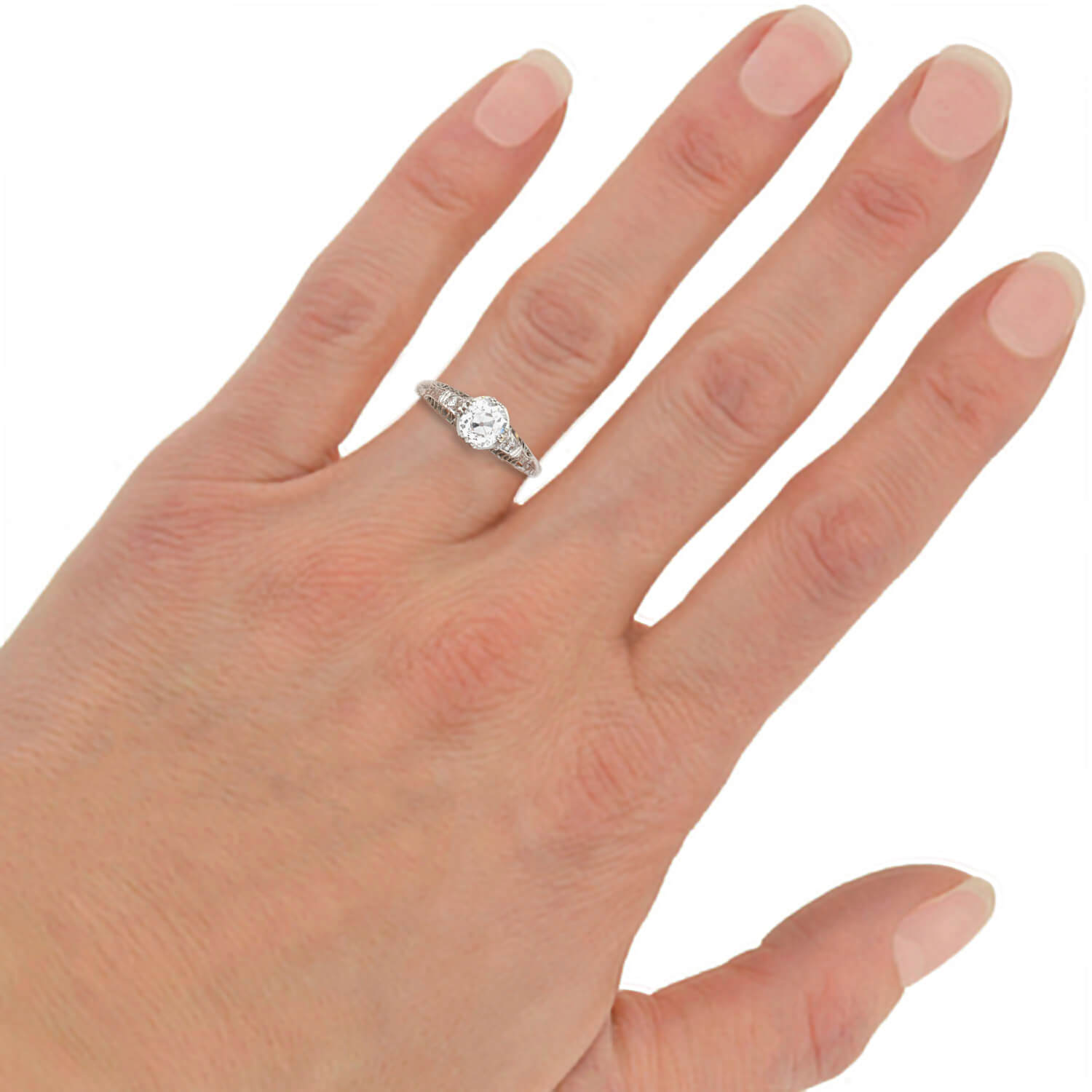 Art Deco Platinum Diamond Engagement Ring 0.82ct - Vintage Inspired Wedding Band for Women, Perfect for Proposals, Anniversaries & Special Occasions