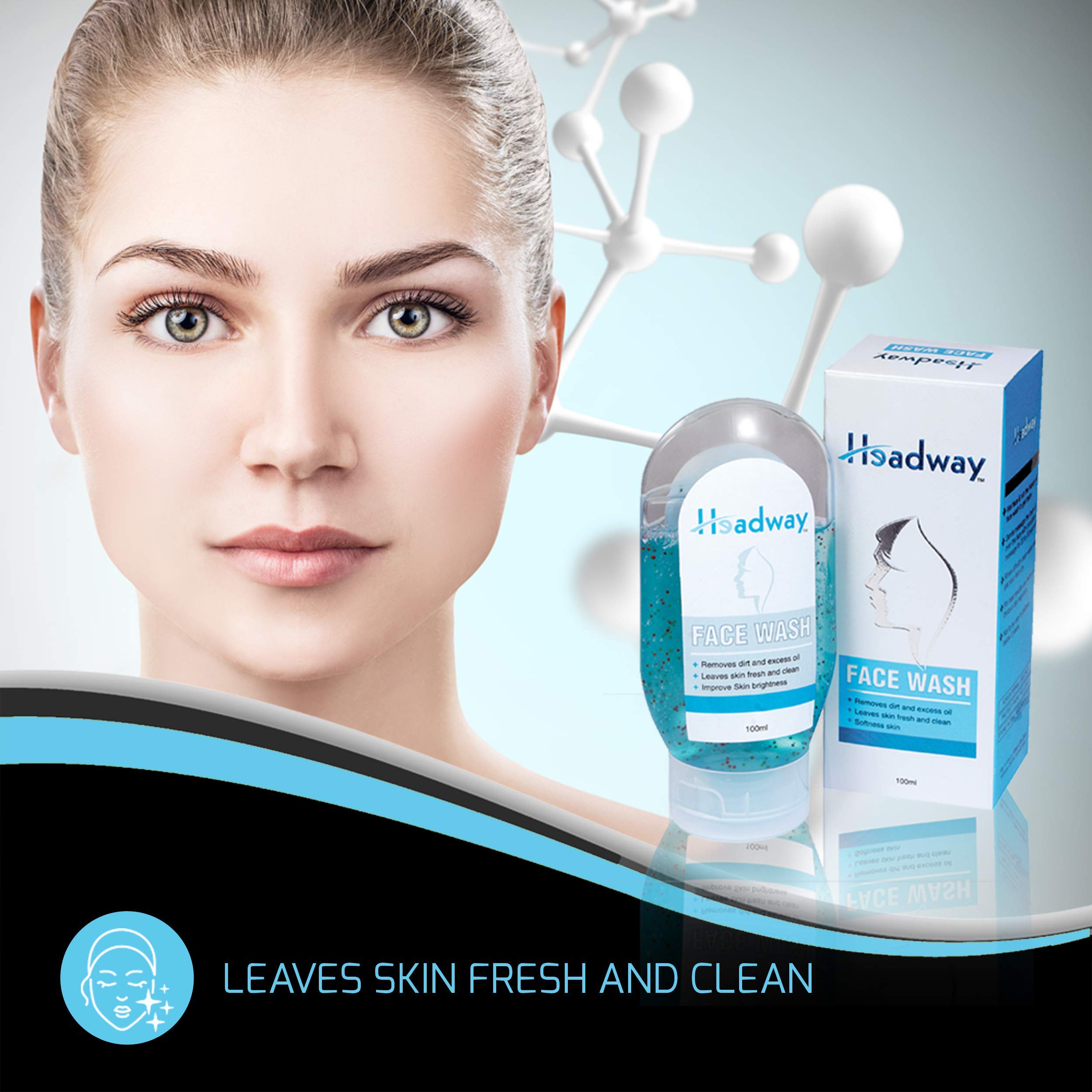 Headway Acne Control Face Wash for Men & Women - Dark Spot Treatment, Oily Skin Cleanser with Skin-Friendly pH (100ml, Pack of 2) | Daily Skincare Routine for Clear & Healthy Skin
