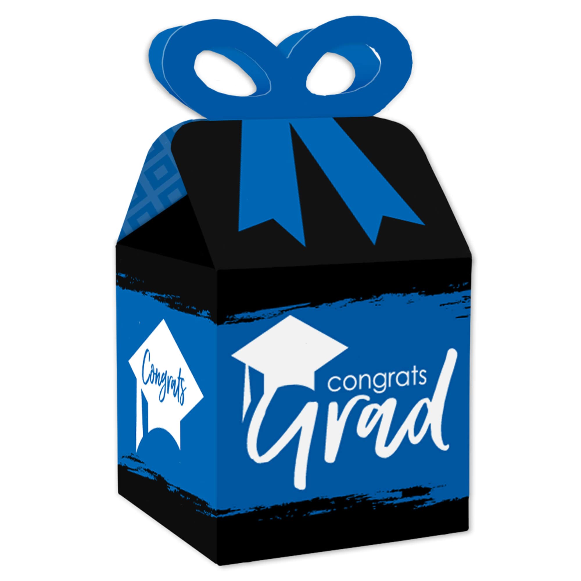 Best is Yet to Come Royal Blue Graduation Party Favor Boxes - Set of 12 Square Gift Boxes with Bows - Perfect for Graduation Decorations & Party Favors