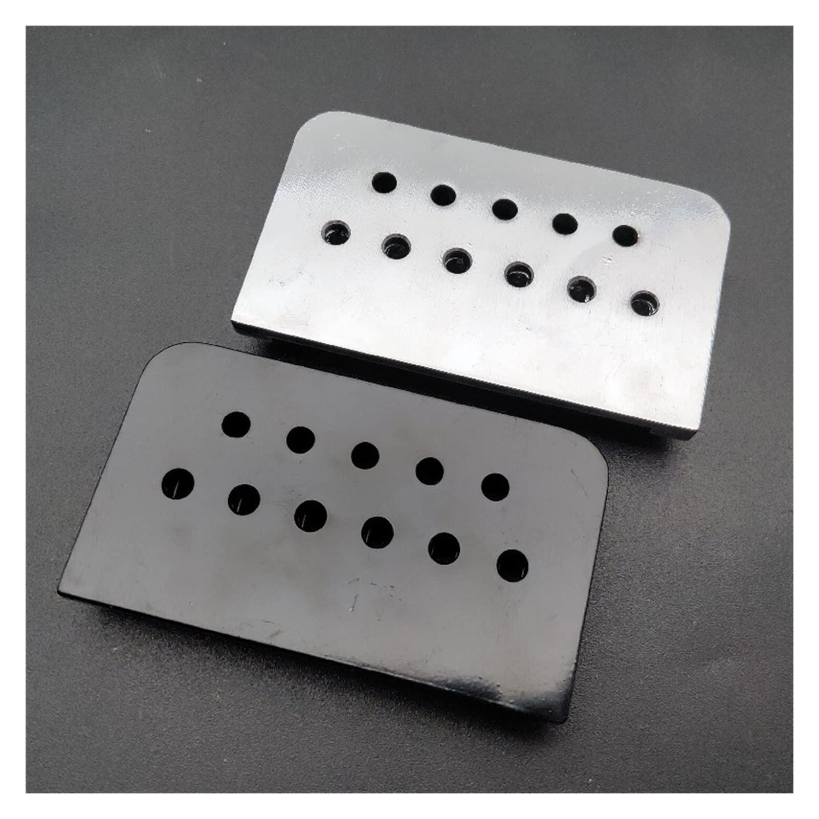 Electric Guitar Bridge - 6 String Fixed Hard Tail String Through Body Bridge 76.5x44.5mm (Black) | Replacement Part for Electric Guitars | Perfect for Rock, Blues & Studio Recording