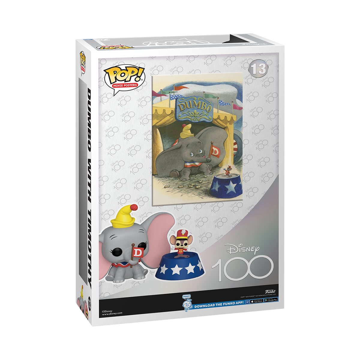 Disney 100 Dumbo with Timothy Q. Mouse Pop! Vinyl Figure #13 - Collectible Movie Poster Case for Disney Fans & Home Decor