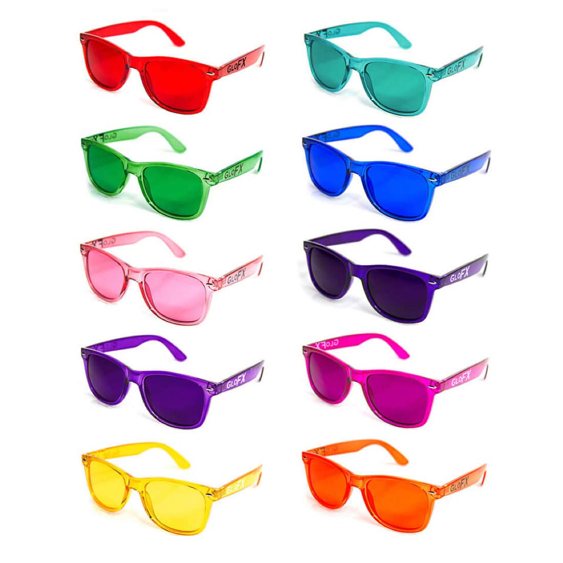 10-Pack Color Therapy Glasses for Chakra Healing & Light Therapy - Assorted Colors, One Size Fits All - Perfect for Meditation, Yoga, and Stress Relief