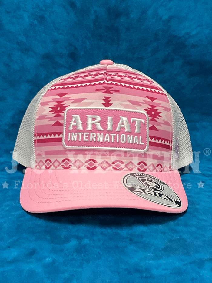 Ariat A300084330 Women's Southwestern Pattern Cap Pink - Stylish Cowgirl Hat for Western Rodeo, Horse Riding & Outdoor Adventures
