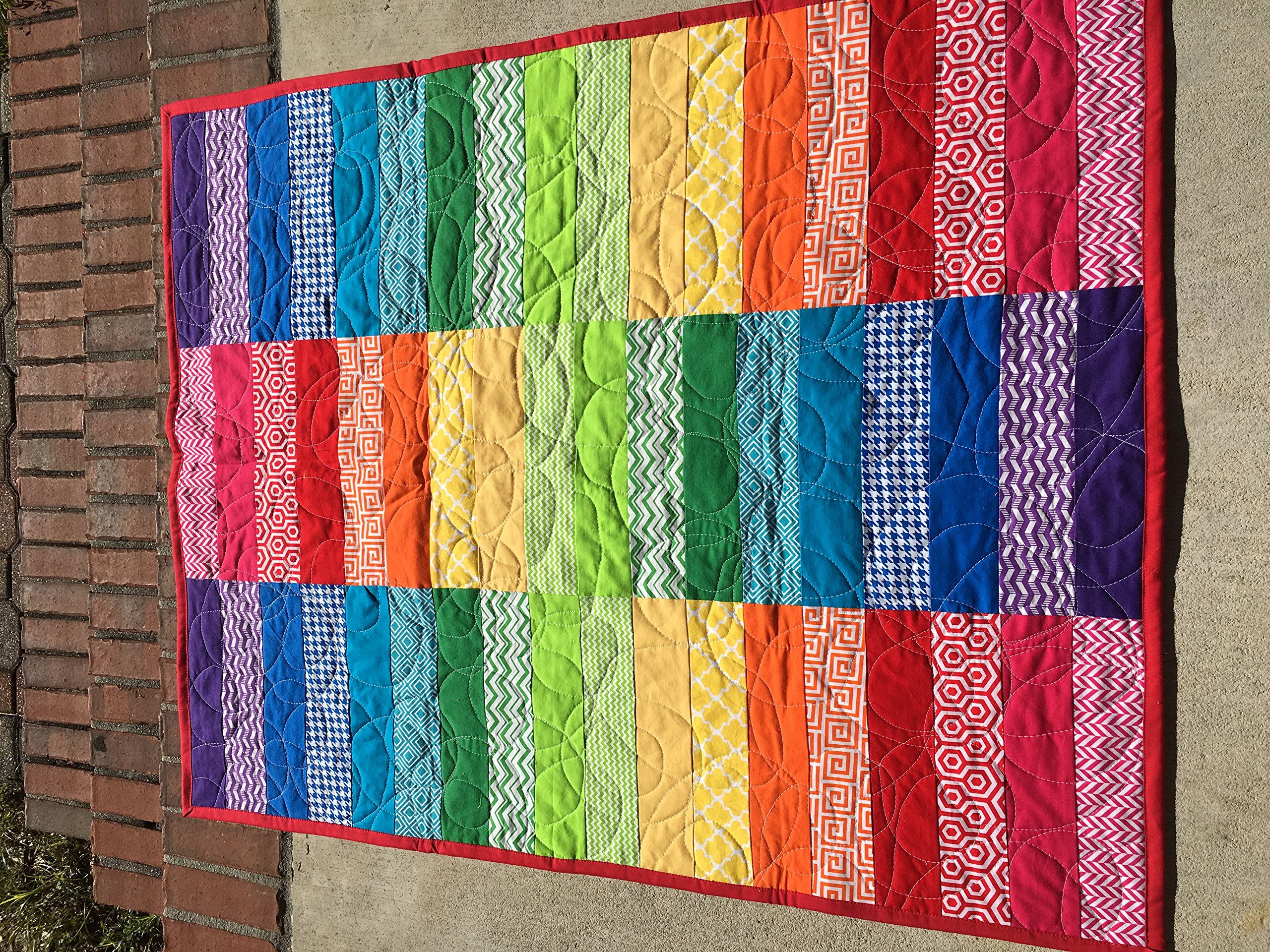 Rainbow Toddler Quilt - Soft & Colorful Baby Blanket for Boys & Girls | Perfect for Nursery, Stroller, and Playtime Comfort