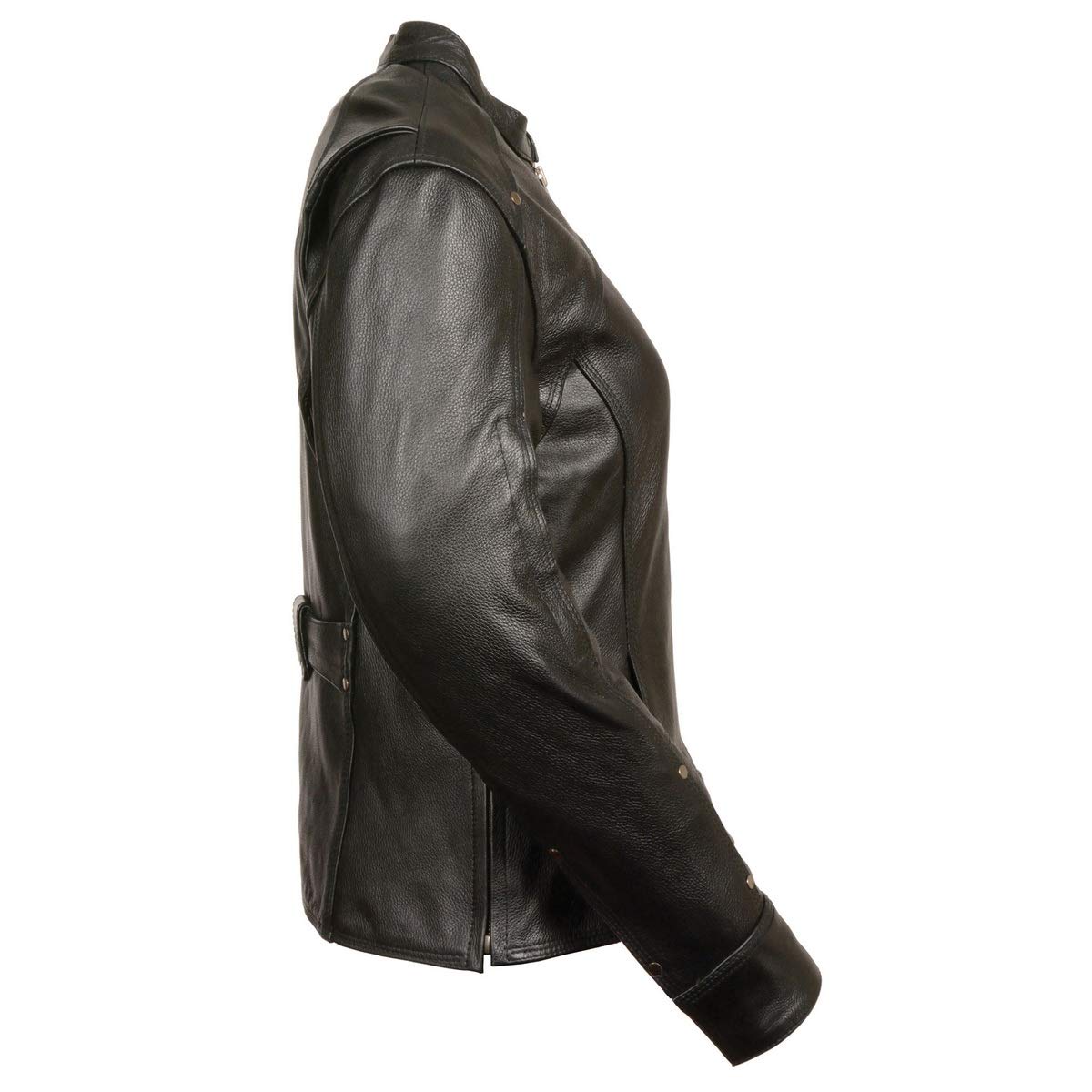 Milwaukee Leather SH1924 Women's Black 3/4 Length Vented Motorcycle Jacket - Breathable Biker Jacket for Riding & Casual Wear