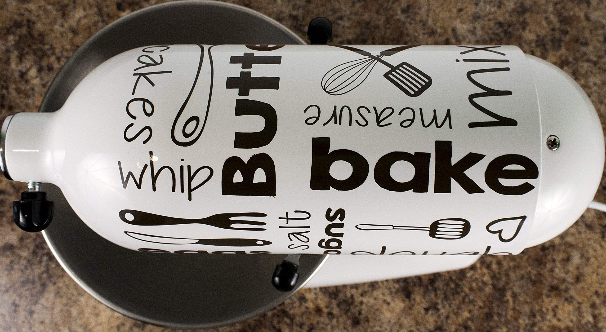 Subway Style Baking Cookies Black Decorative Decals for Kitchen Mixers - Waterproof Vinyl Stickers for Stand Mixers & Appliances - Perfect for Home Baking & Kitchen Decor