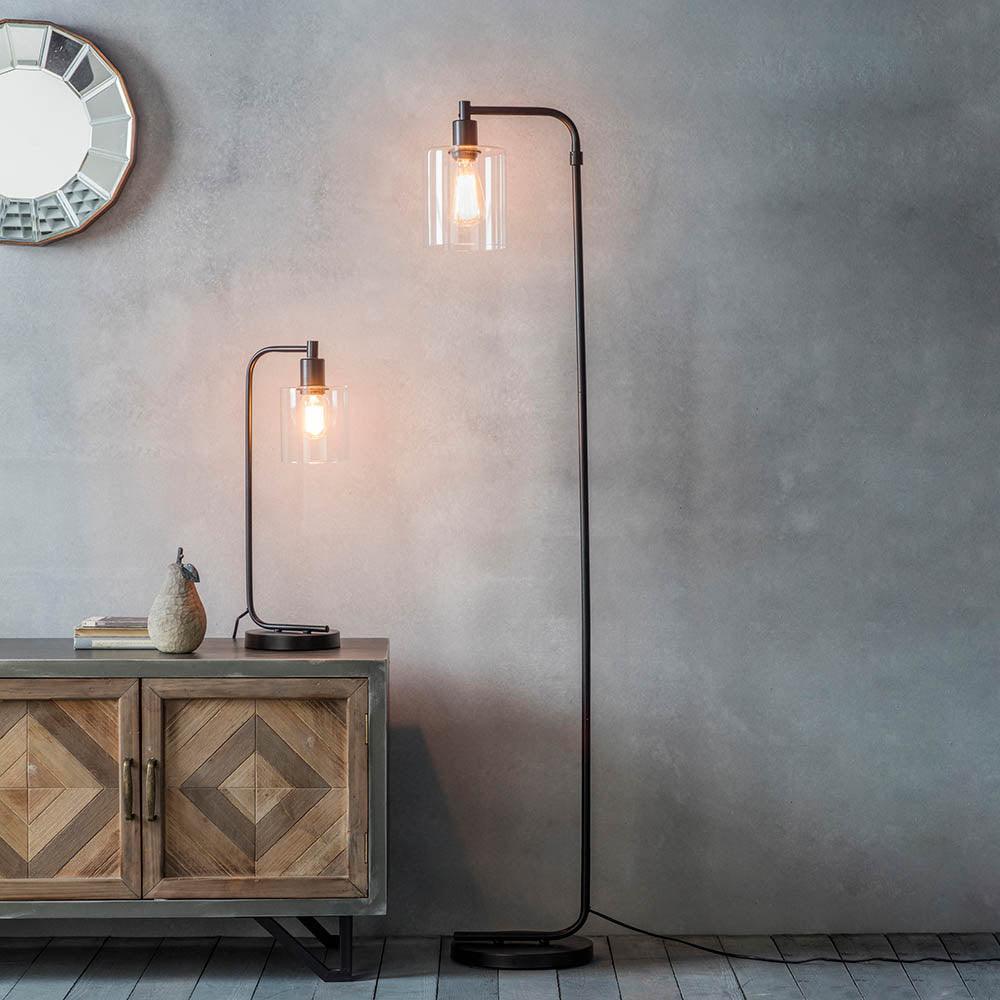 Endon Toledo Modern Black Table Lamp - 1 Light Bedside Desk Lamp for Living Room, Bedroom, or Office Decor