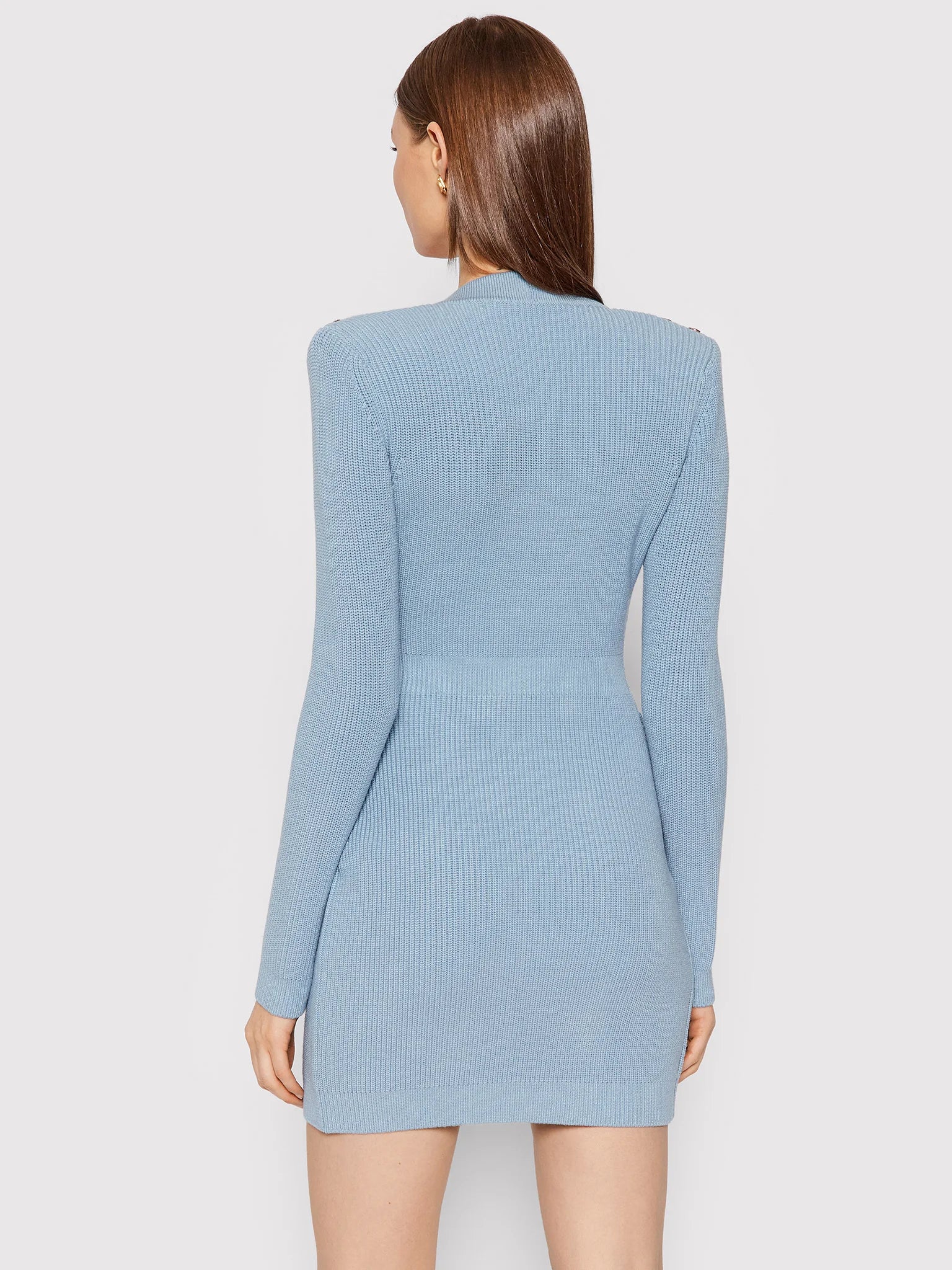 Blue Caroline Knit Mini Dress with Metal Bottom - Perfect for Night Out, Party & Casual Wear