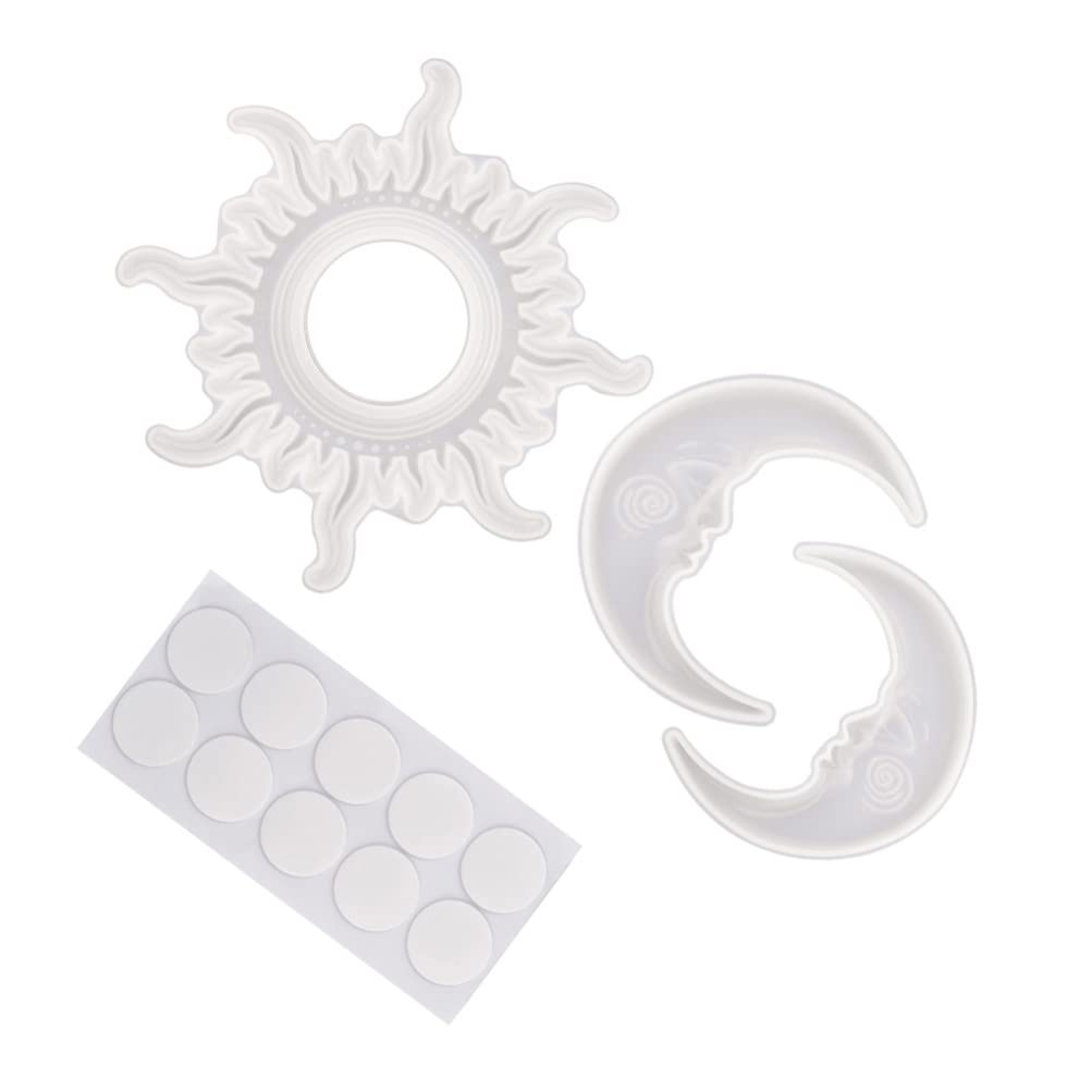 EXCEART Sun and Moon Silicone Resin Molds Set - DIY Epoxy Resin Wall Hanging Decor, Mirror Molds for Handmade Crafts - Perfect for Home Decoration, Wedding Gifts & Boho Style Decor