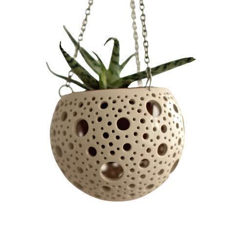 Ceramic Hanging Flower Planters with Bubble Design - Decorative Wall Pots for Indoor Plants or Tealight Candle Holders - Perfect for Home, Garden, and Wedding Decor