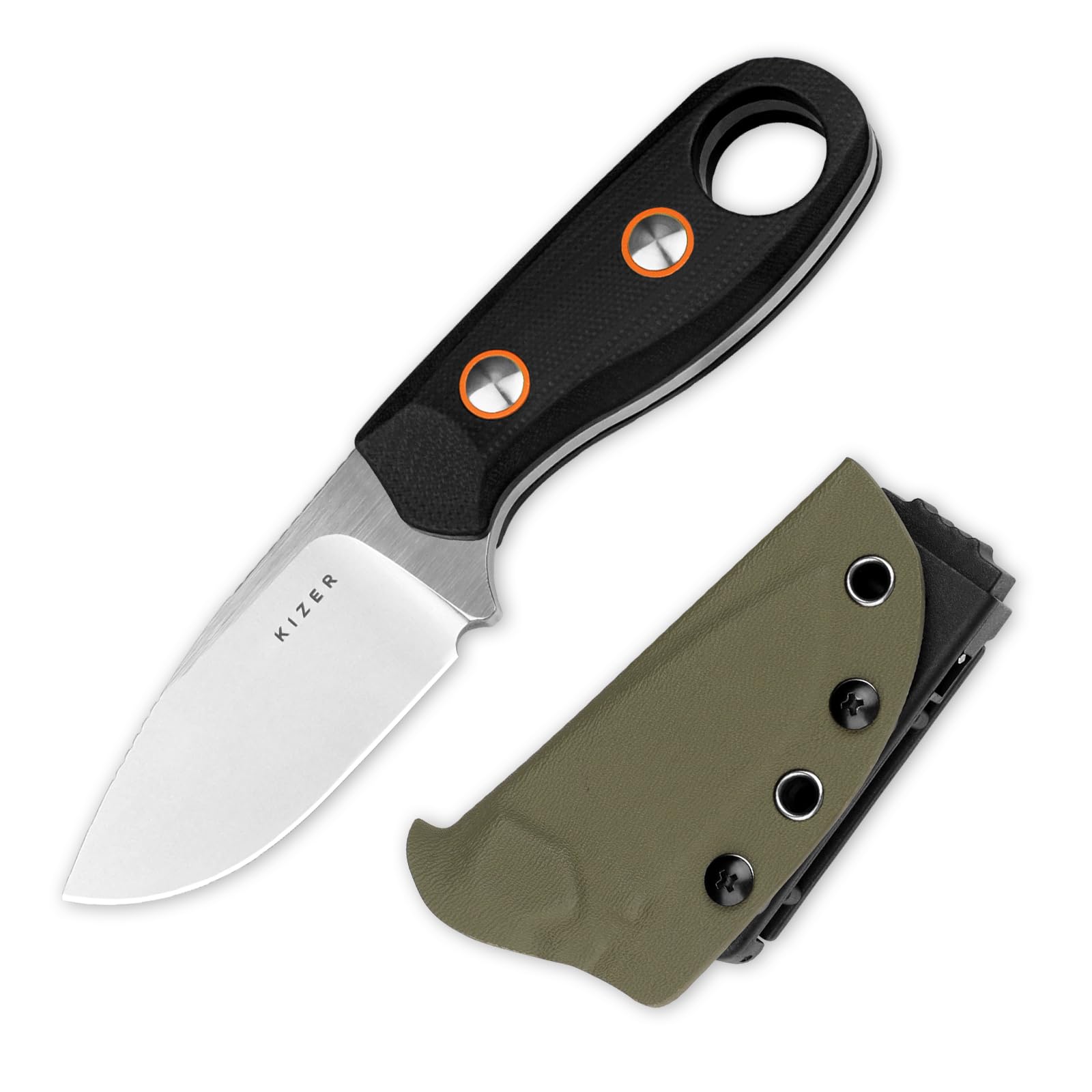 Kizer Beaver Fixed Blade Knife with Sheath - 2.75