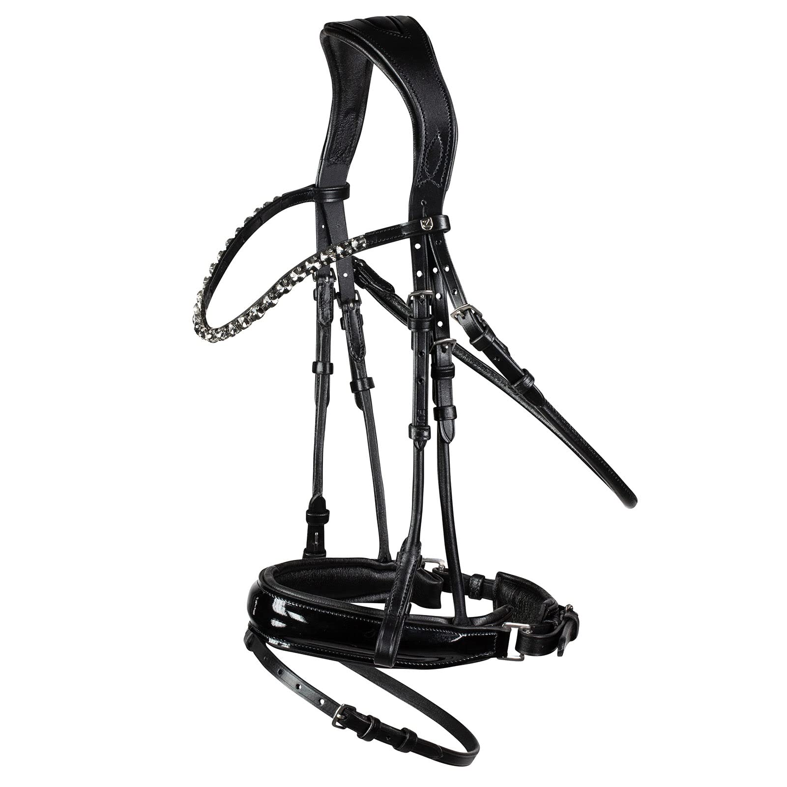 HORZE Clermont Ergonomic Padded Genuine Leather Snaffle Bridle for Horses with Flash Noseband | Comfortable & Durable Equestrian Riding Gear for Training & Show Jumping