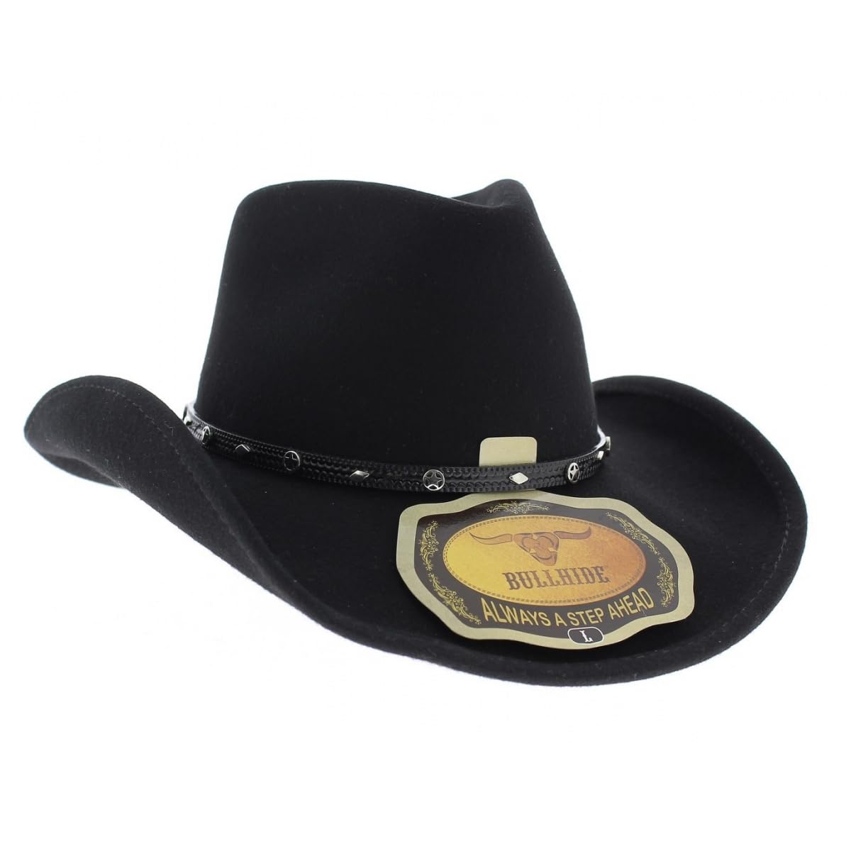 Bullhide Hats 0328BR Thunderbird Felt Black Cowboy Hat for Men - Western Style Rancher Hat for Outdoor, Rodeo & Country Music Events