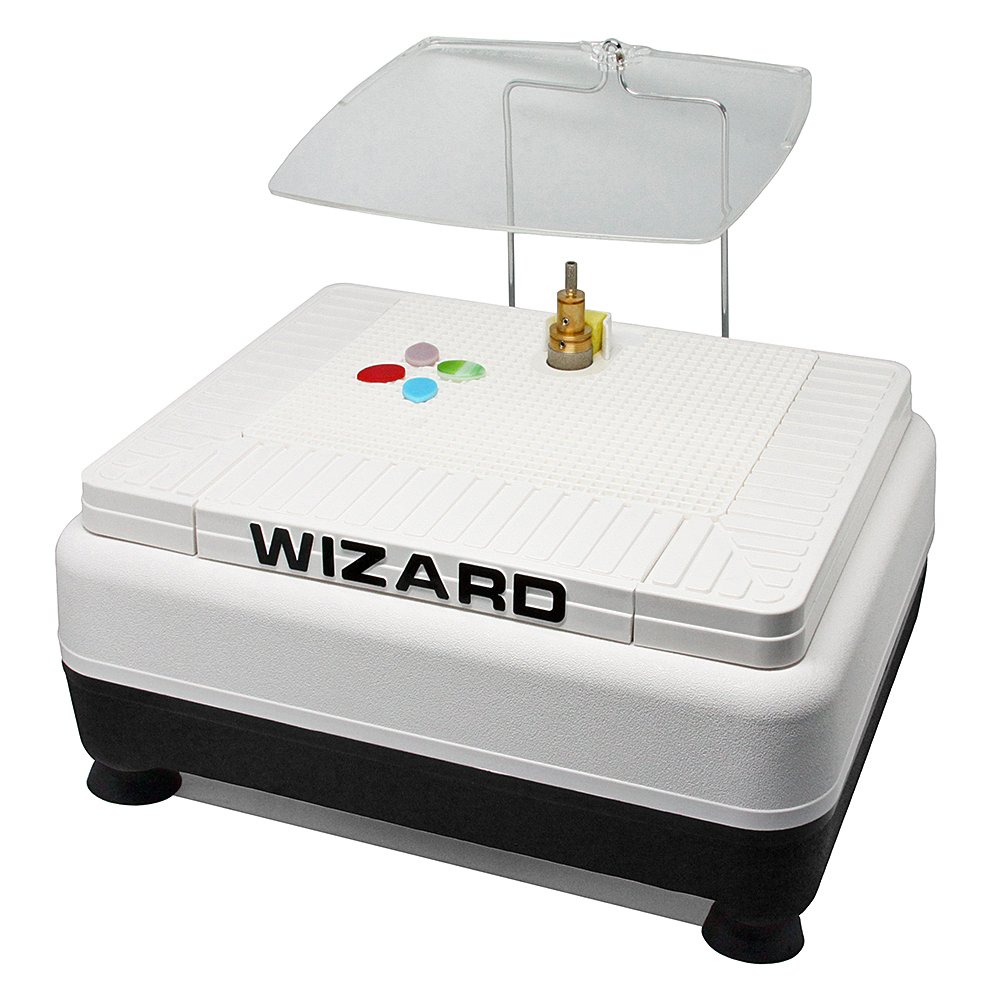 Wizard IV Glass Grinder by Inland Craft – Professional Stained Glass Grinding Machine with 2 Diamond Bits for Edging, Shaping & Drilling | Perfect for Mosaic Art, DIY Projects & Glasswork (Ideal for Artists & Hobbyists)