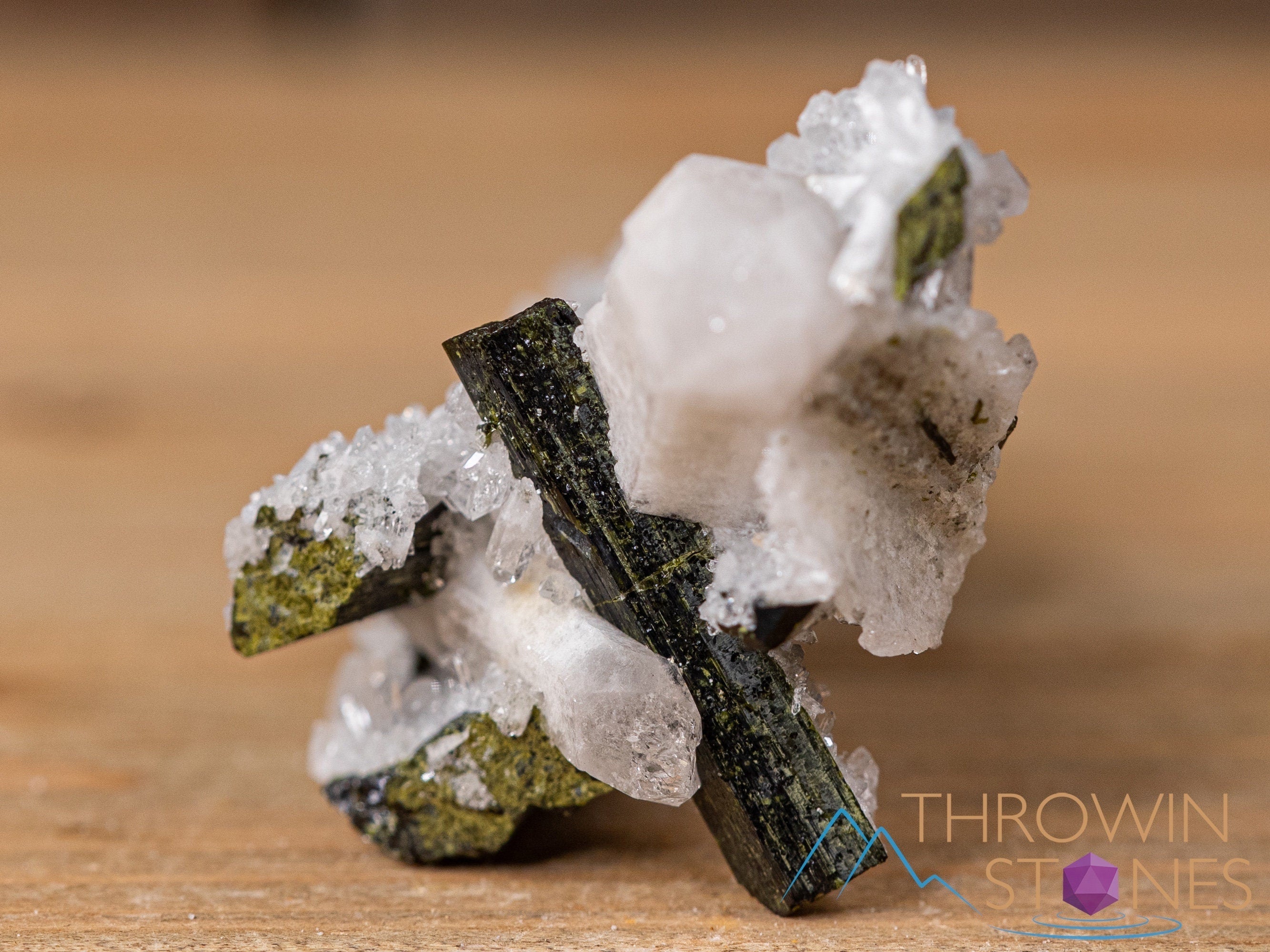 Natural Quartz with Epidote Raw Crystal Cluster - Healing Stone for Home Decor, Housewarming Gift, Meditation & Energy Work | Raw Crystals & Minerals Collection 40735